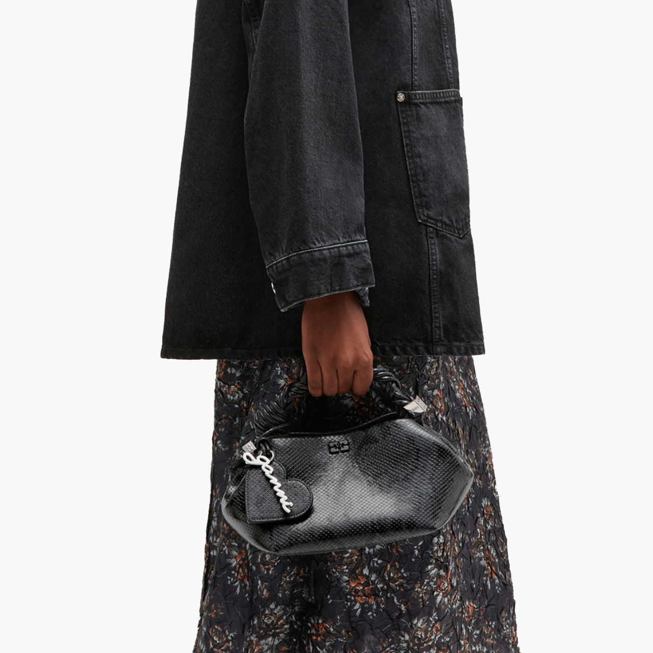 Petit sac Ganni Serpent Noir