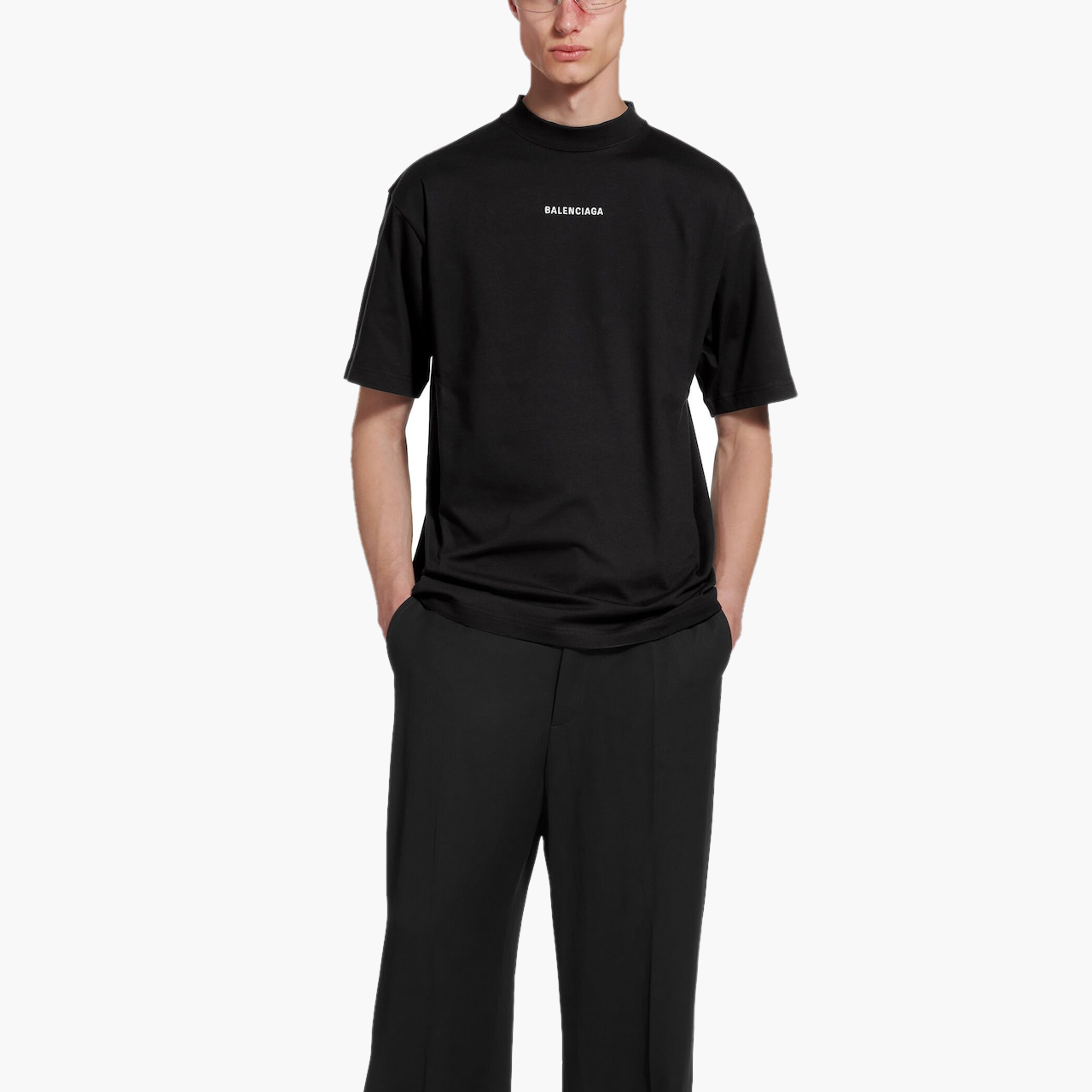 T-shirt New Balenciaga Back Fit Medium Noir