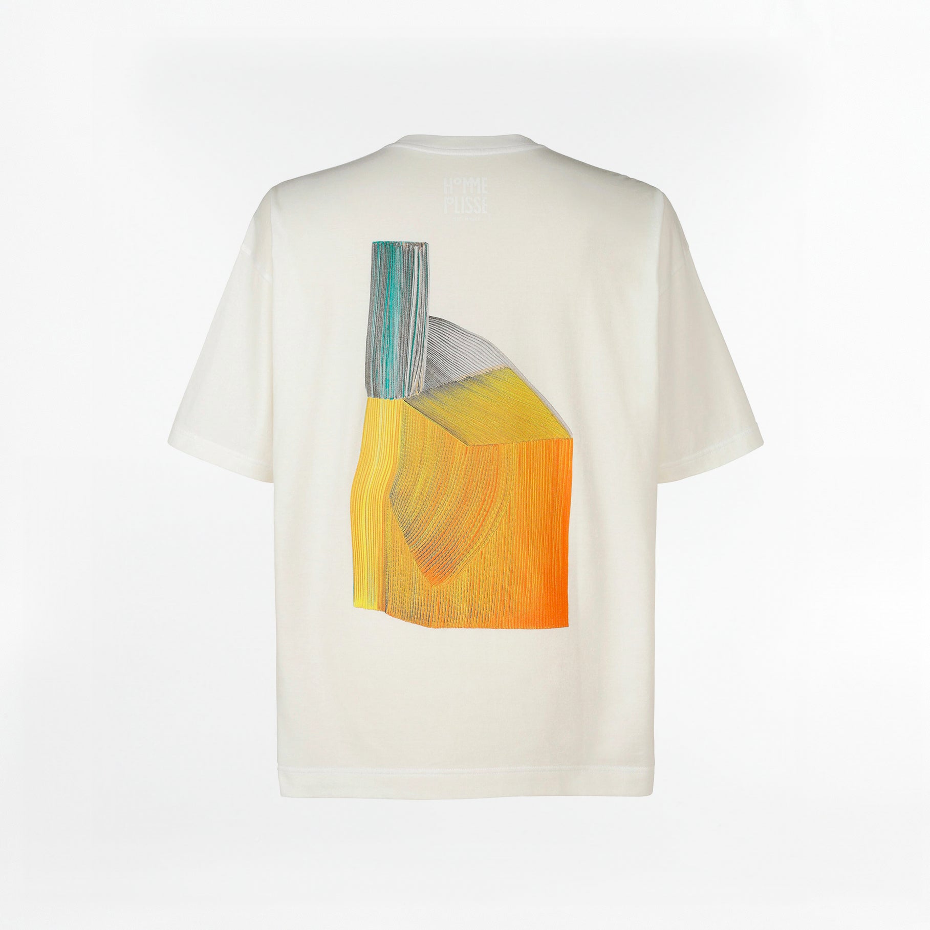 T-Shirt Issey Miyake Graphique Blanc Jaune