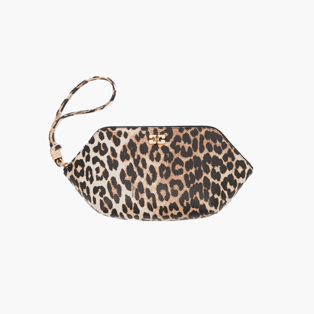 Pochette de maquillage léopard grainée