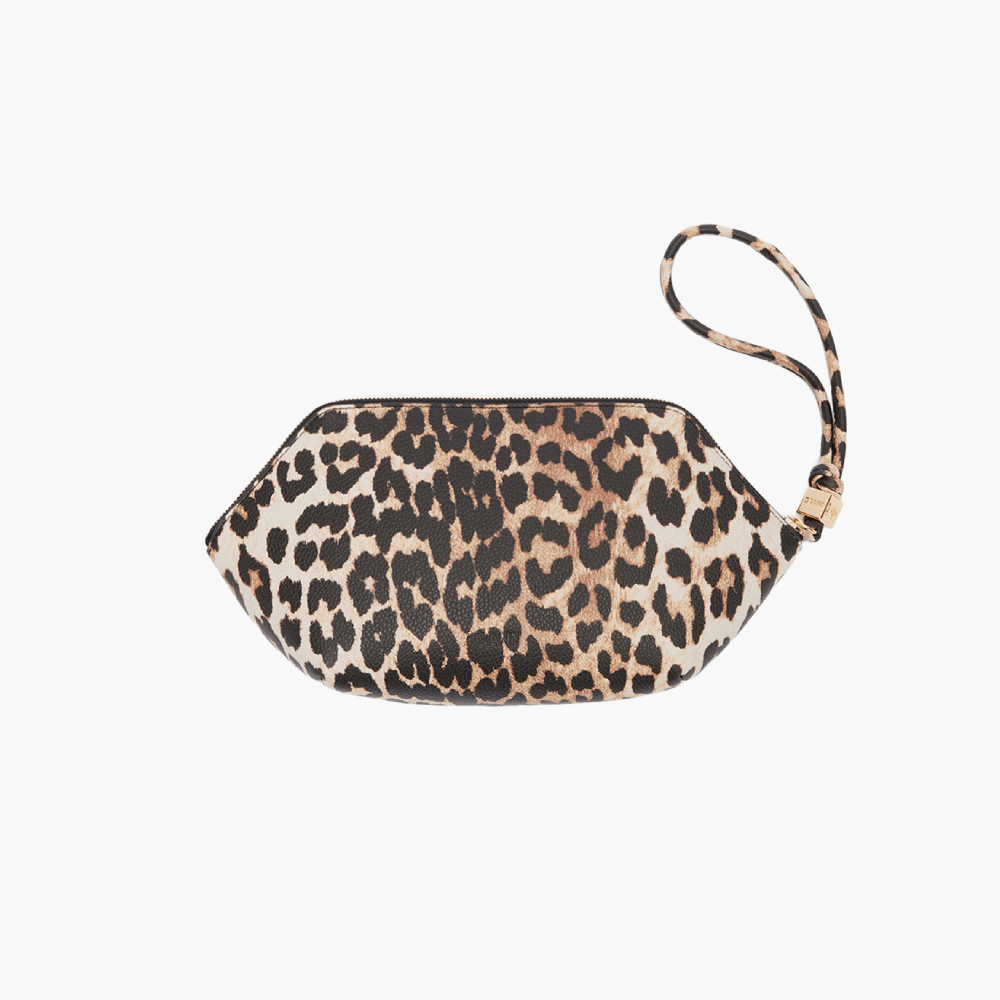Pochette de maquillage léopard grainée