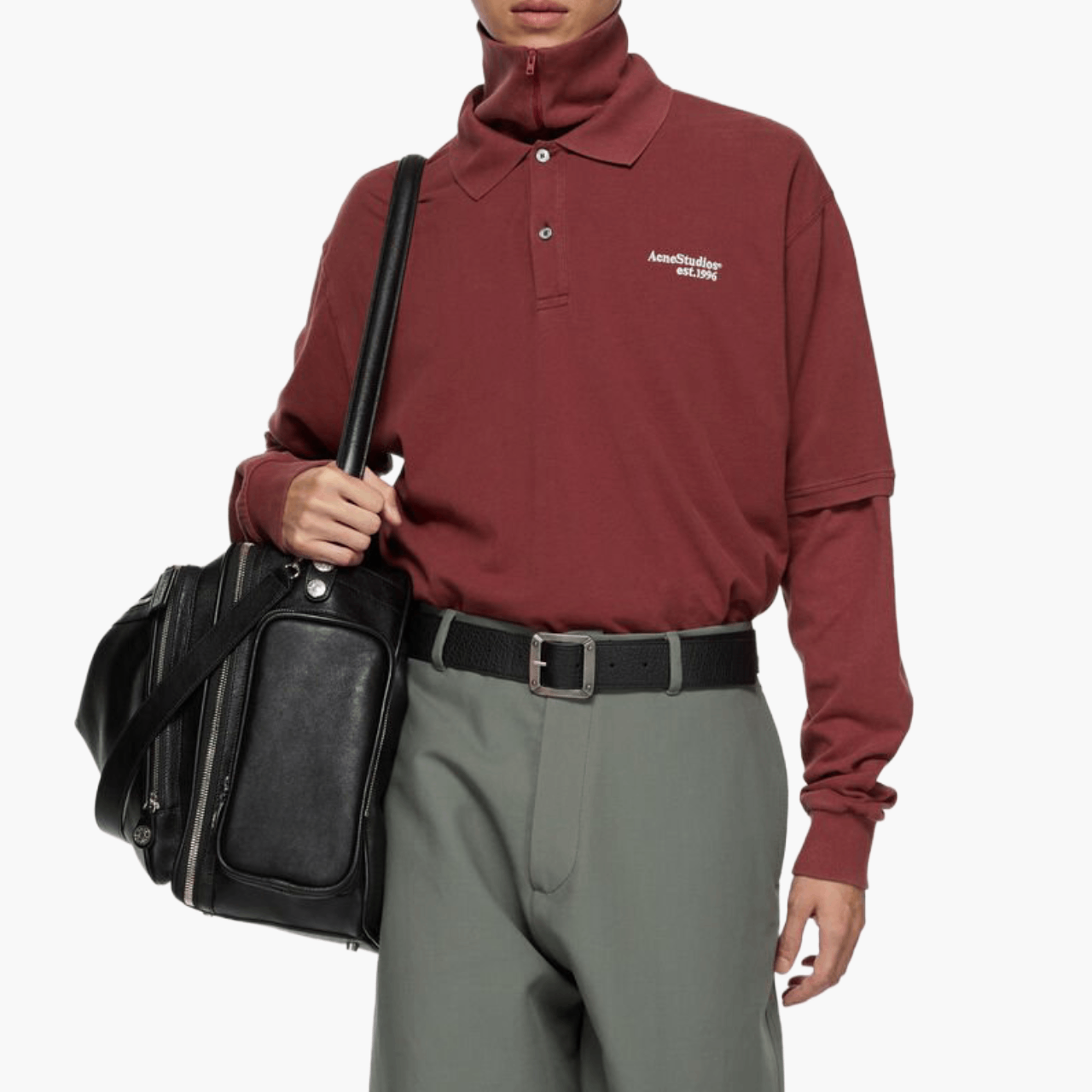 Polo washed logo coupe relaxed — Maroon Red