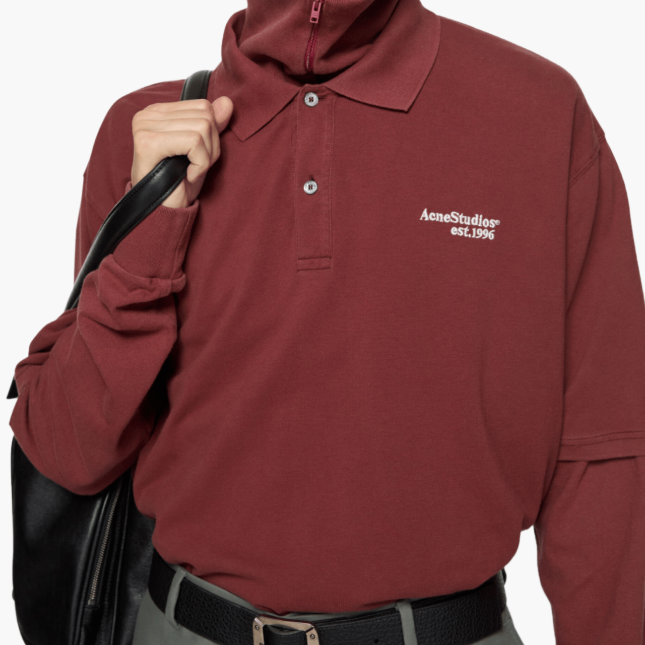 Polo washed logo coupe relaxed — Maroon Red