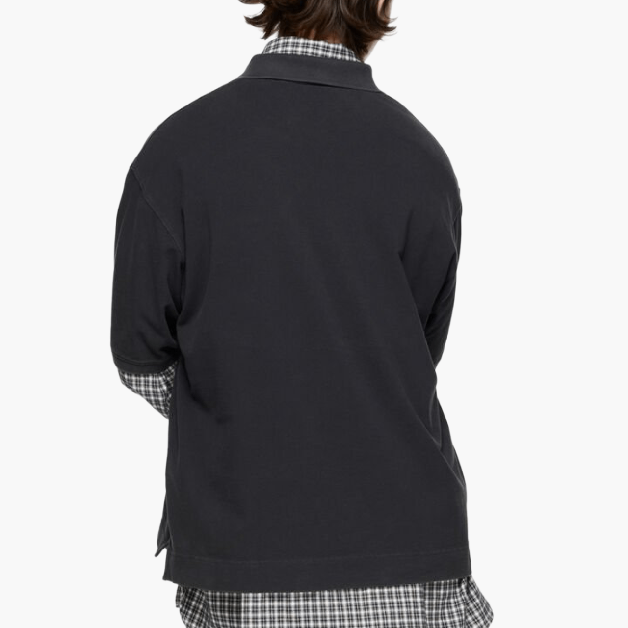 Polo washed logo coupe relaxed — Noir