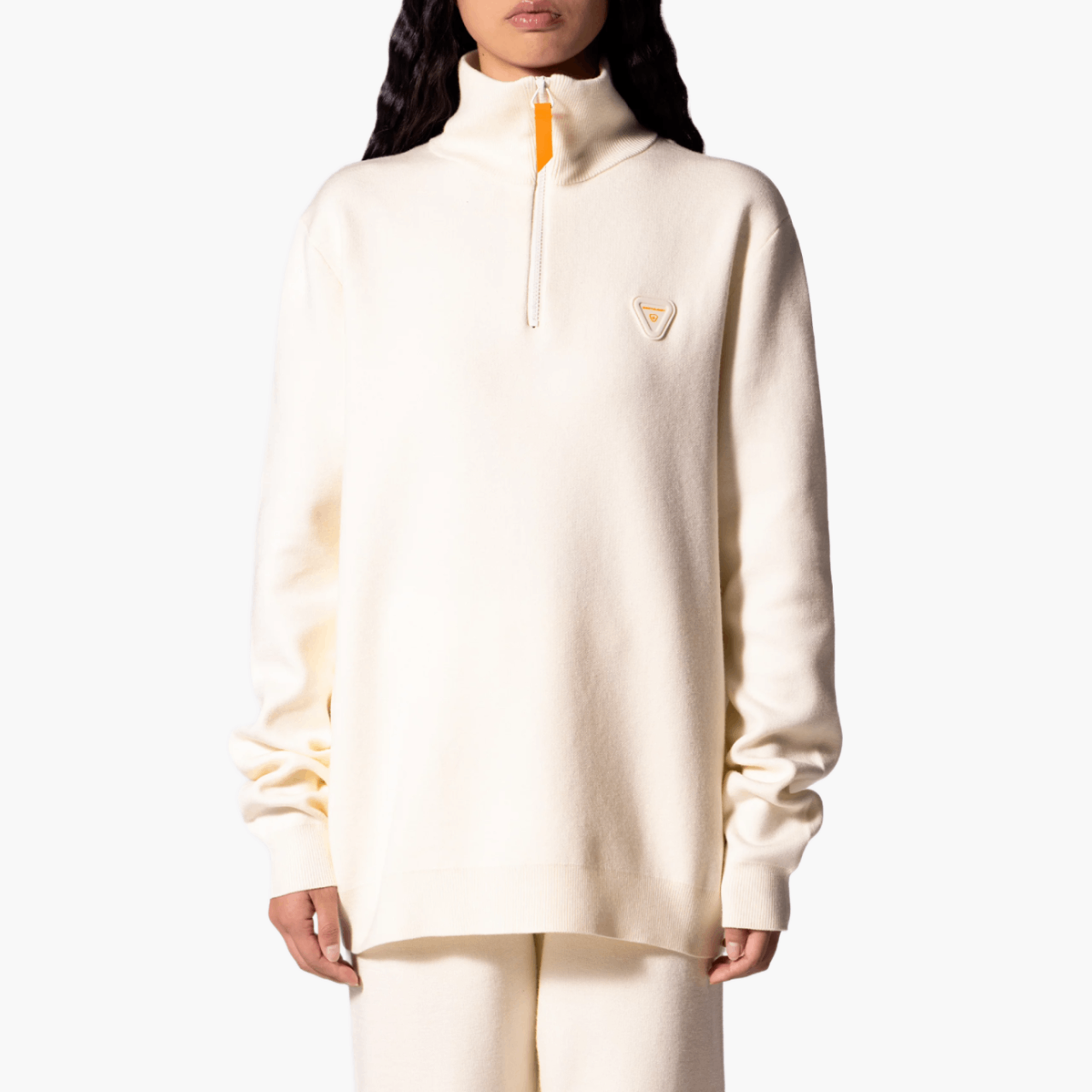 Pull col rond Lewis Patch unisexe — Crème