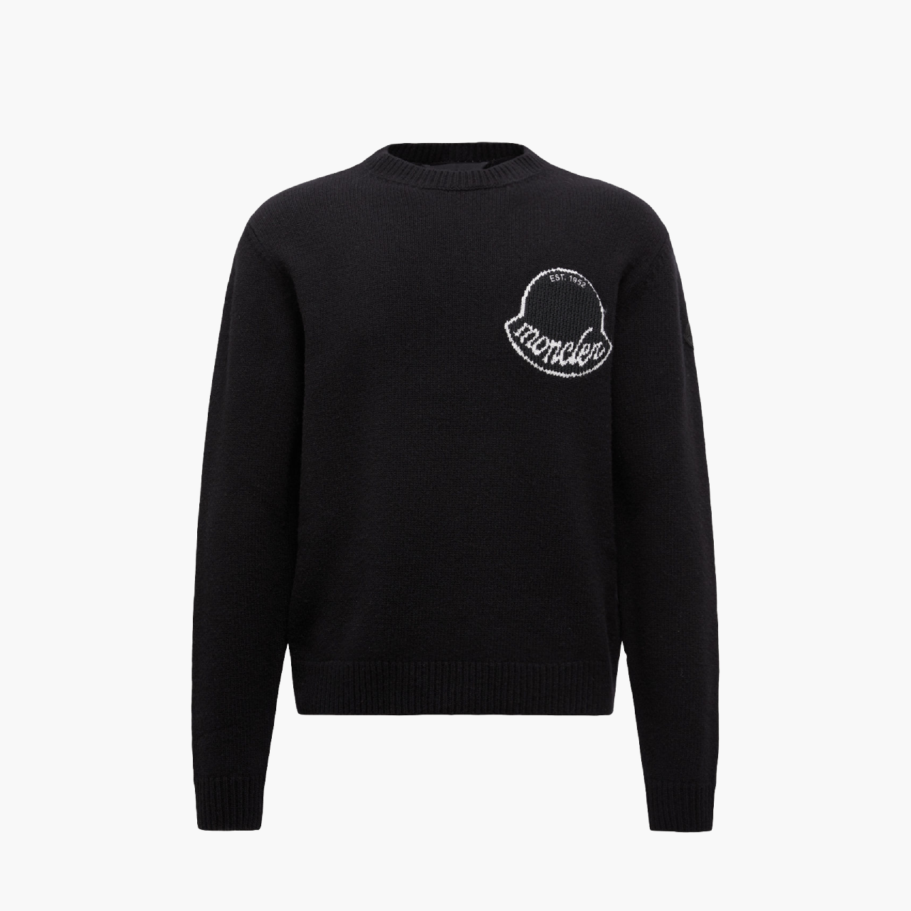 Pull Moncler logo brodé noir
