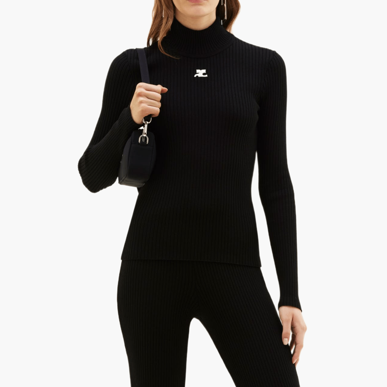 AC logo ribbed turtleneck reissue sweater — Black