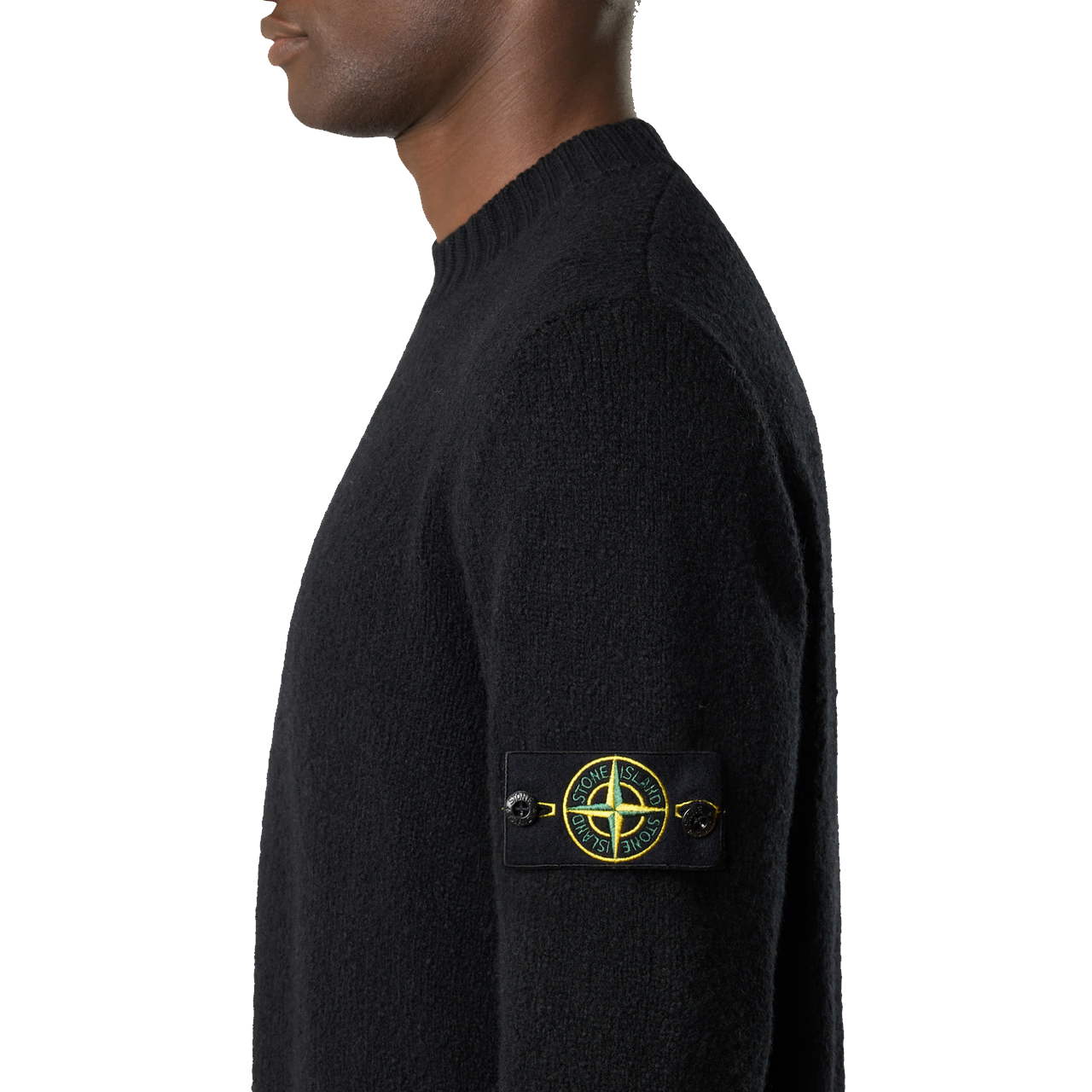 Pull Stone Island Fancy Yarn brossé noir