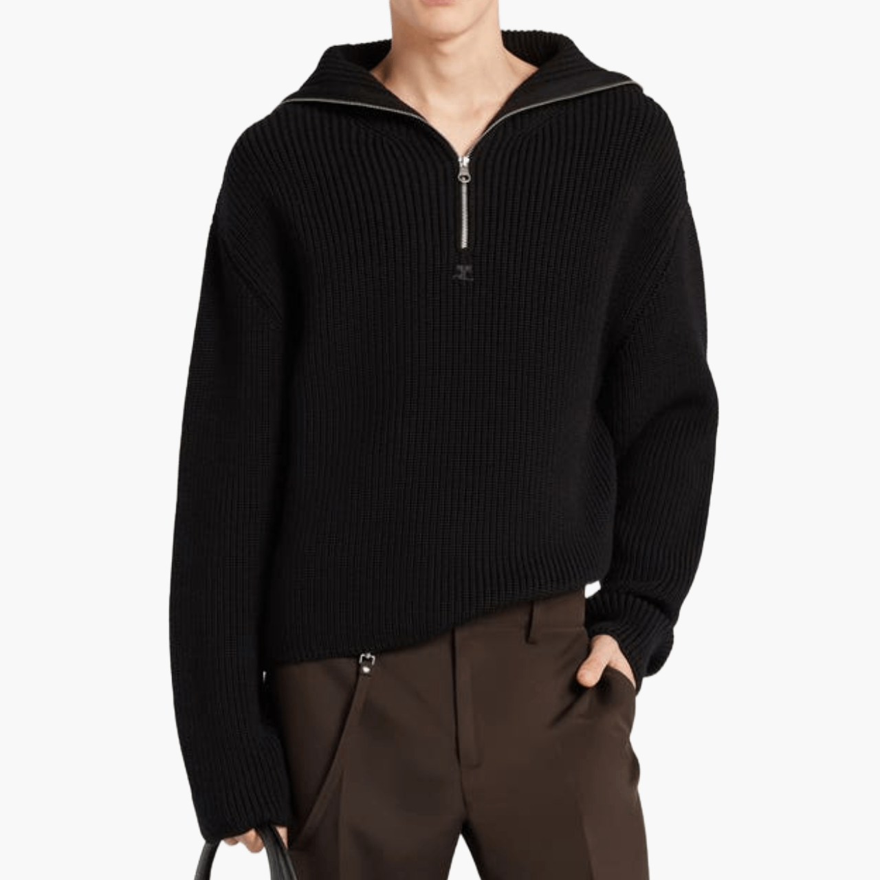 Pull Trucker Courrèges noir