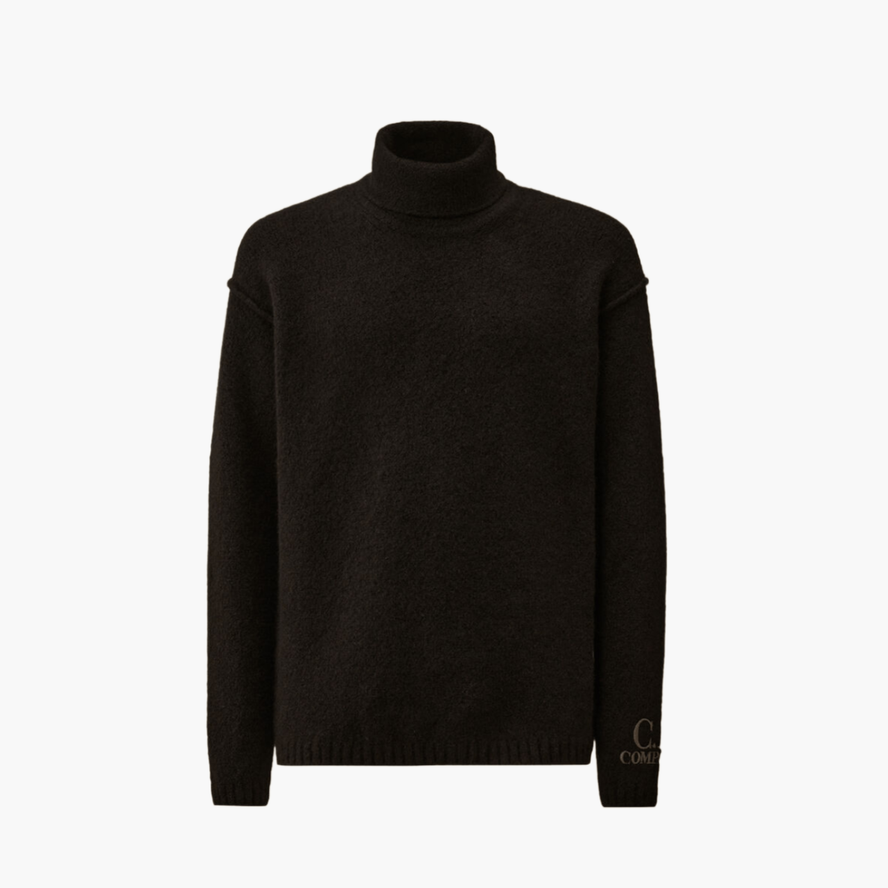 Pull C.P. Company col roulé noir laine merinos