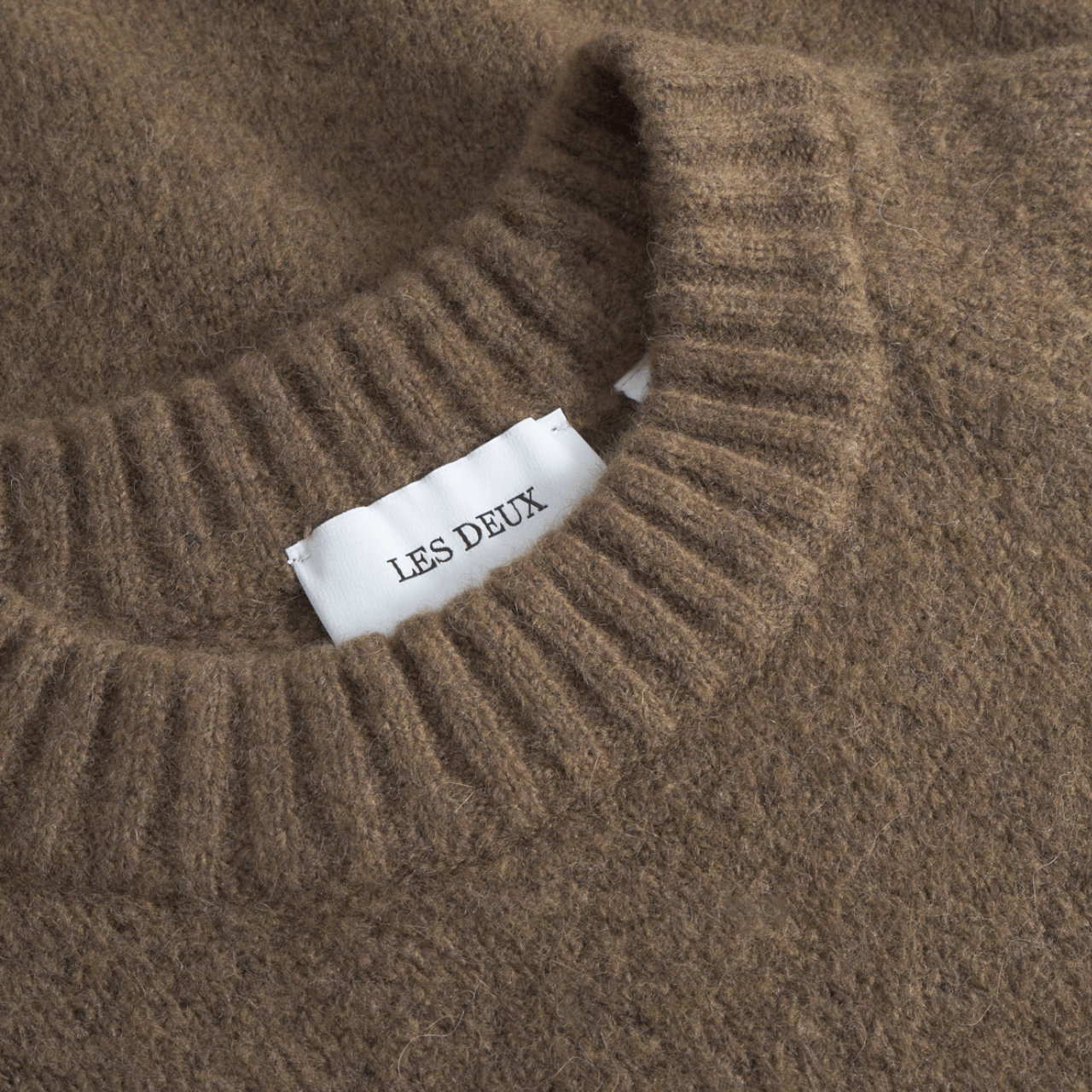 Pull col rond laine-alpaga Teak Brown