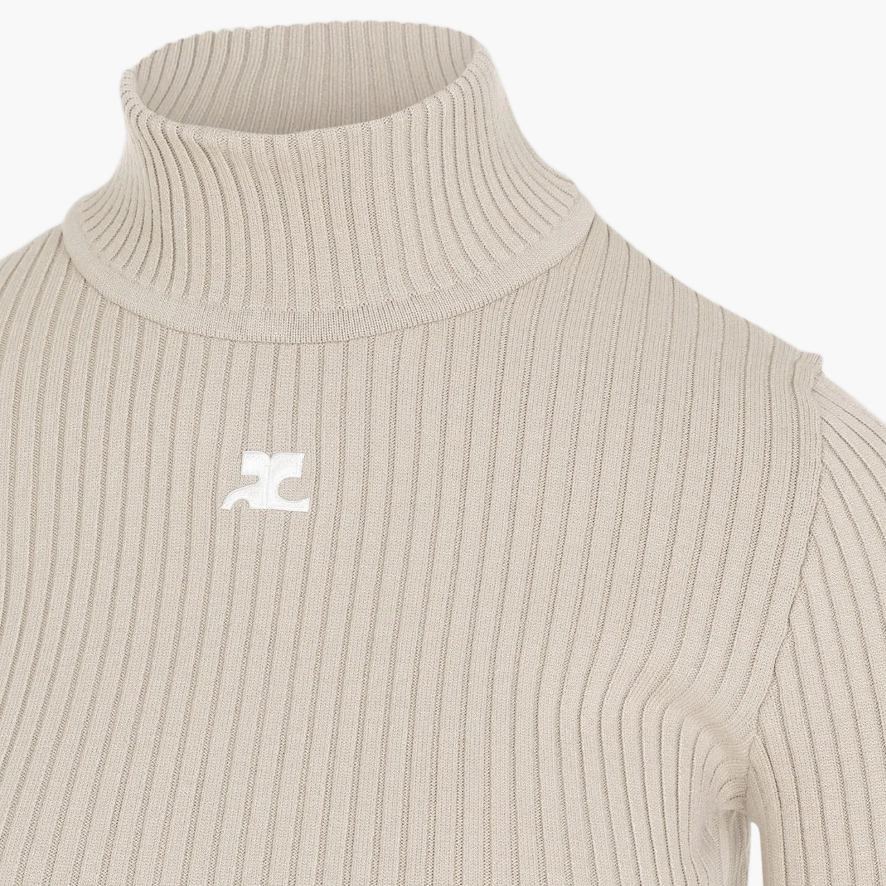 AC logo ribbed turtleneck reissue sweater — Cappuccino
