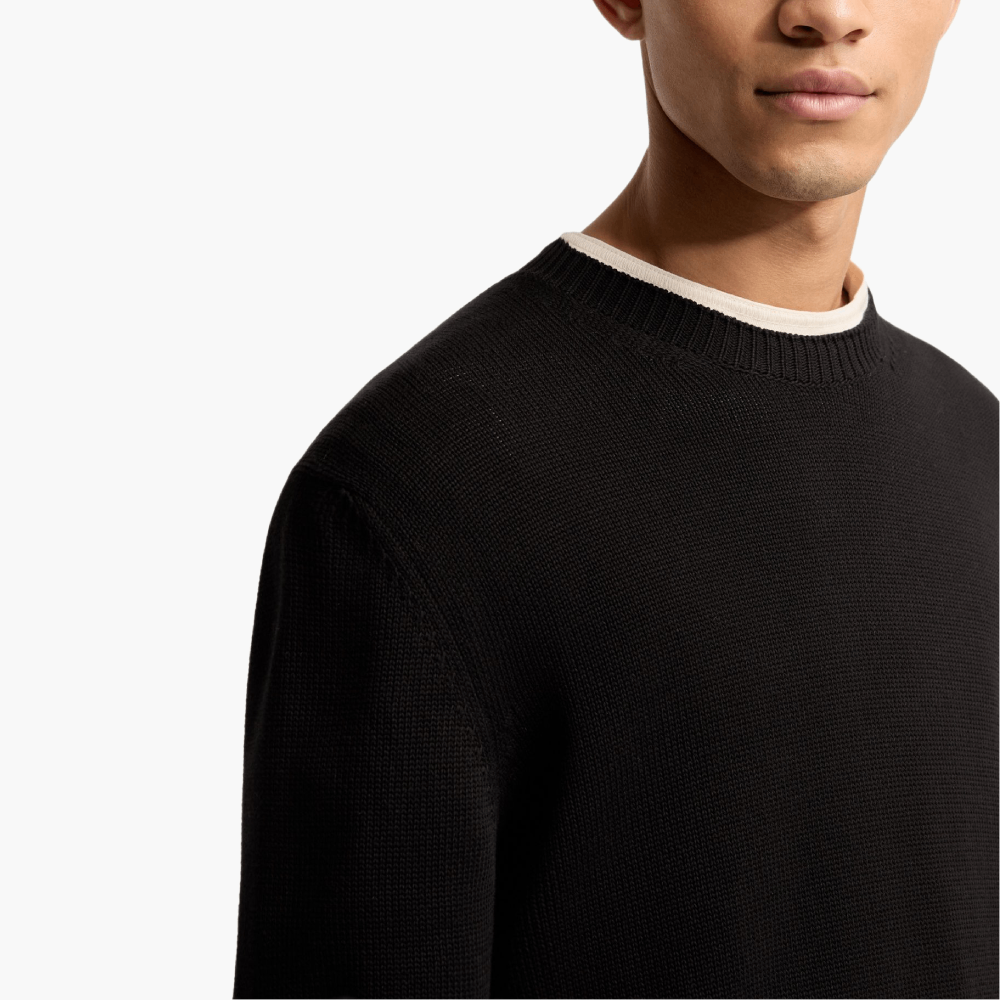 Pull coton empiècement logo