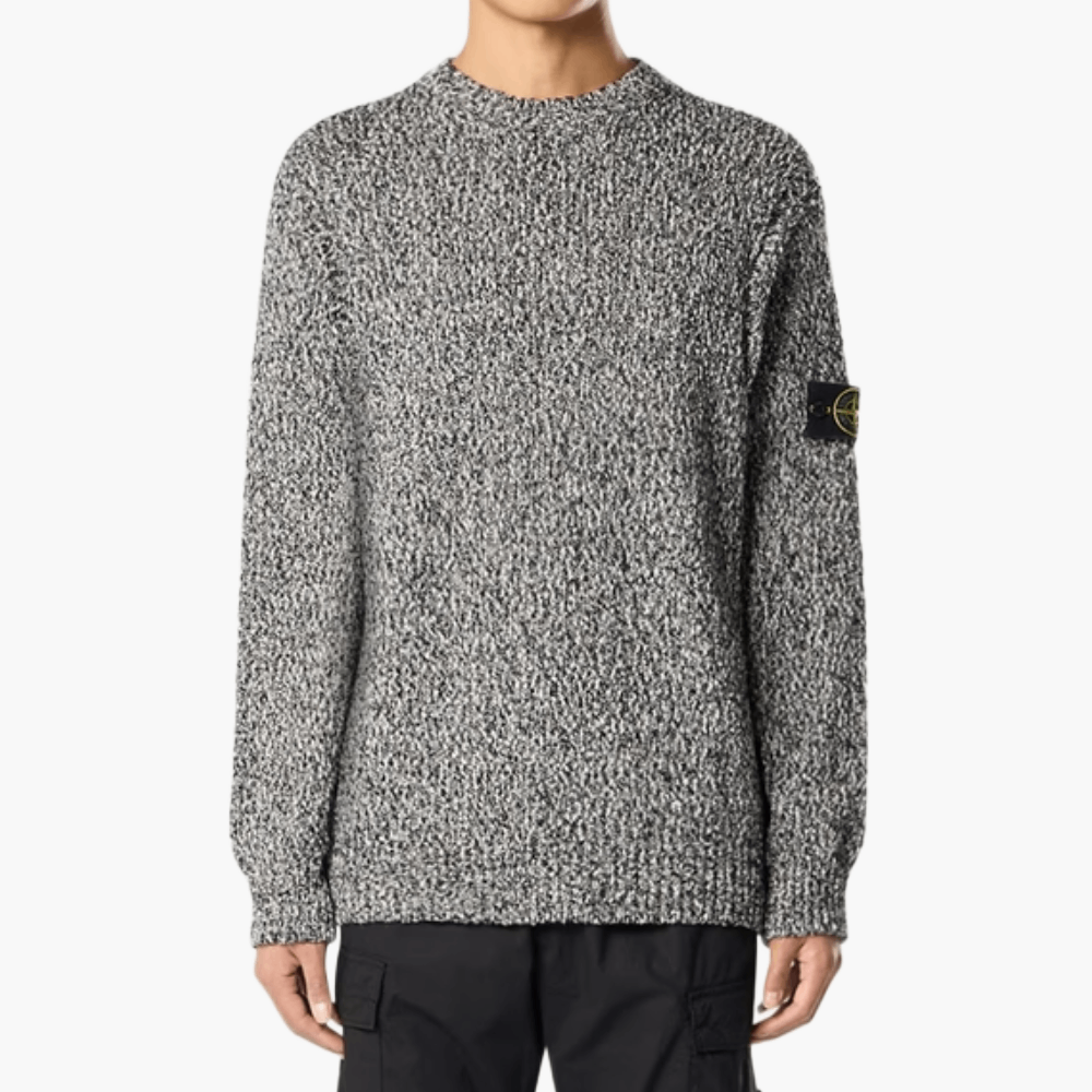 Pull ras-du-cou ample en coton moucheté