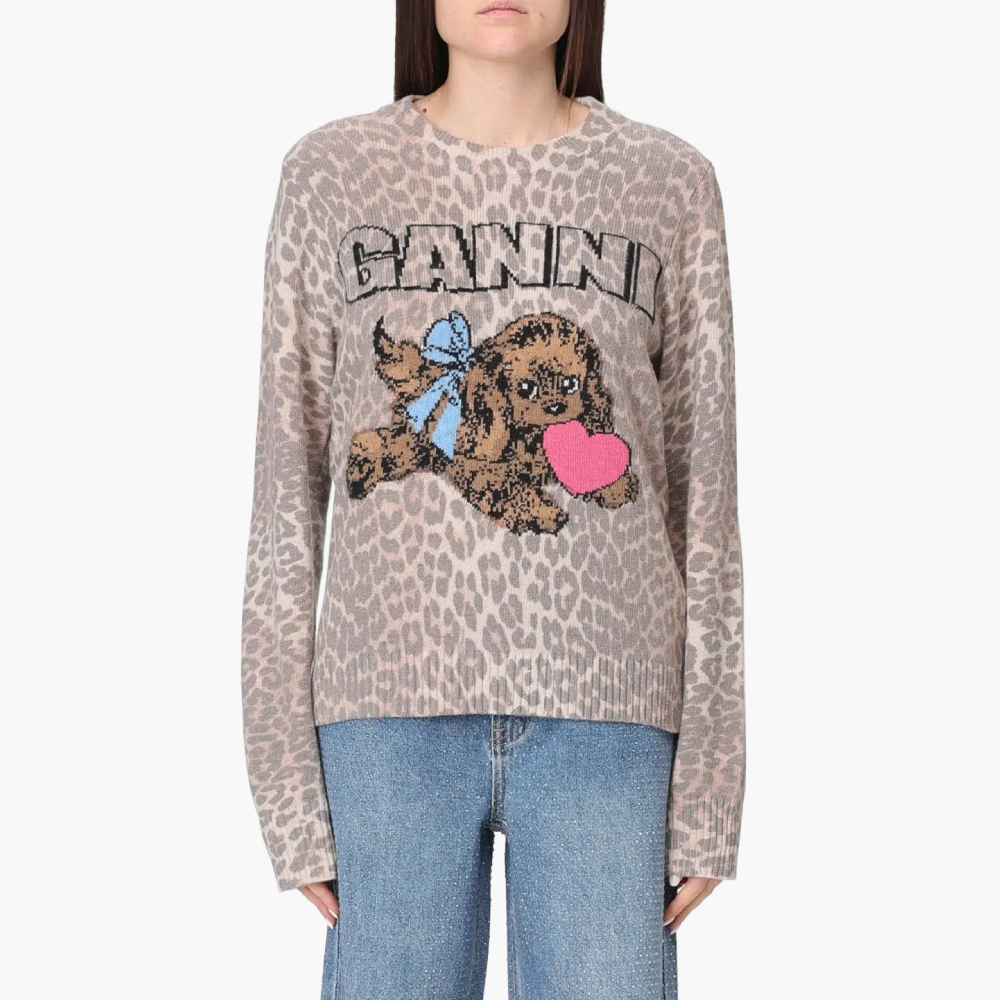 Pull laine motif chiot