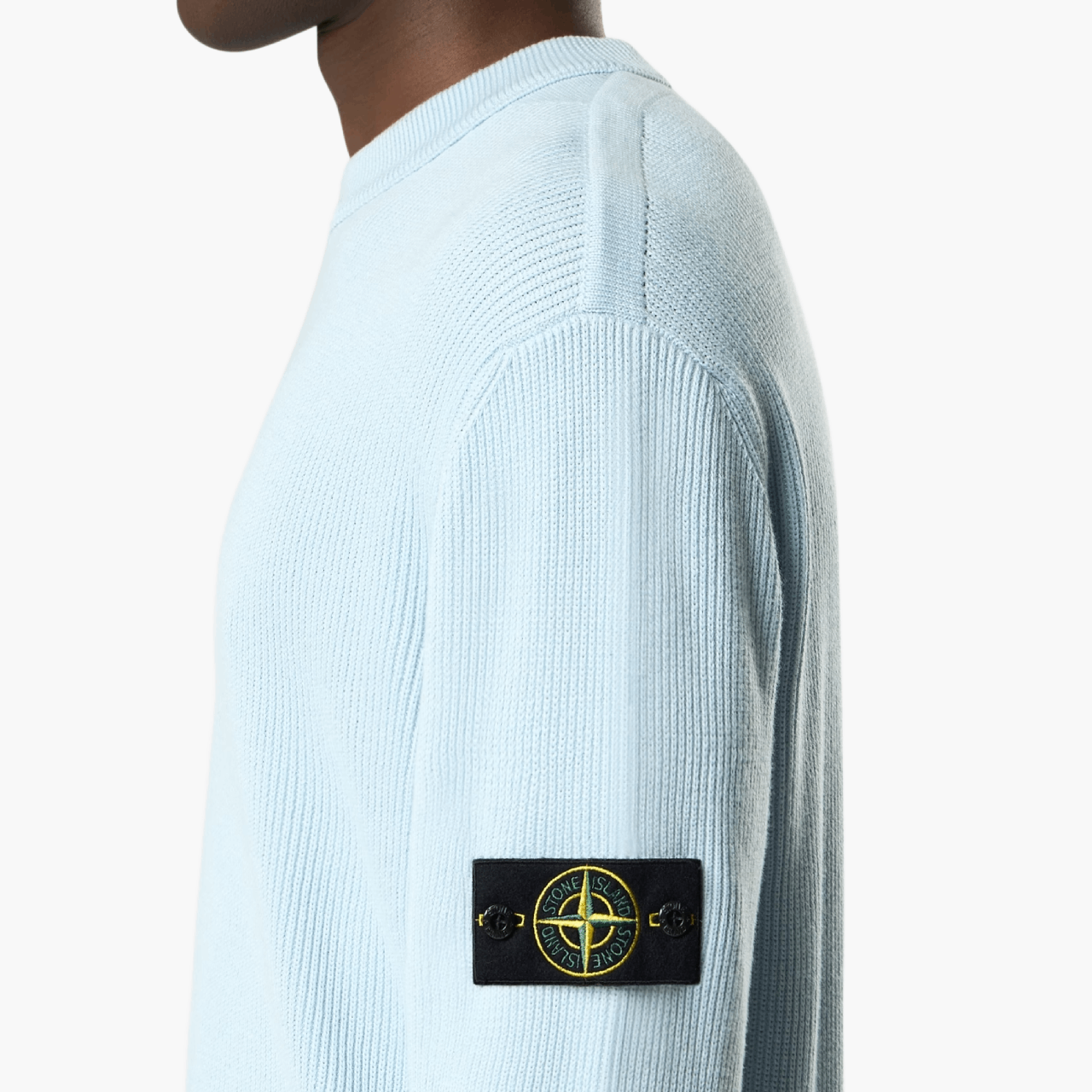 Pull ras-du-cou “Ribbed Soft Cotton” — Bleu ciel