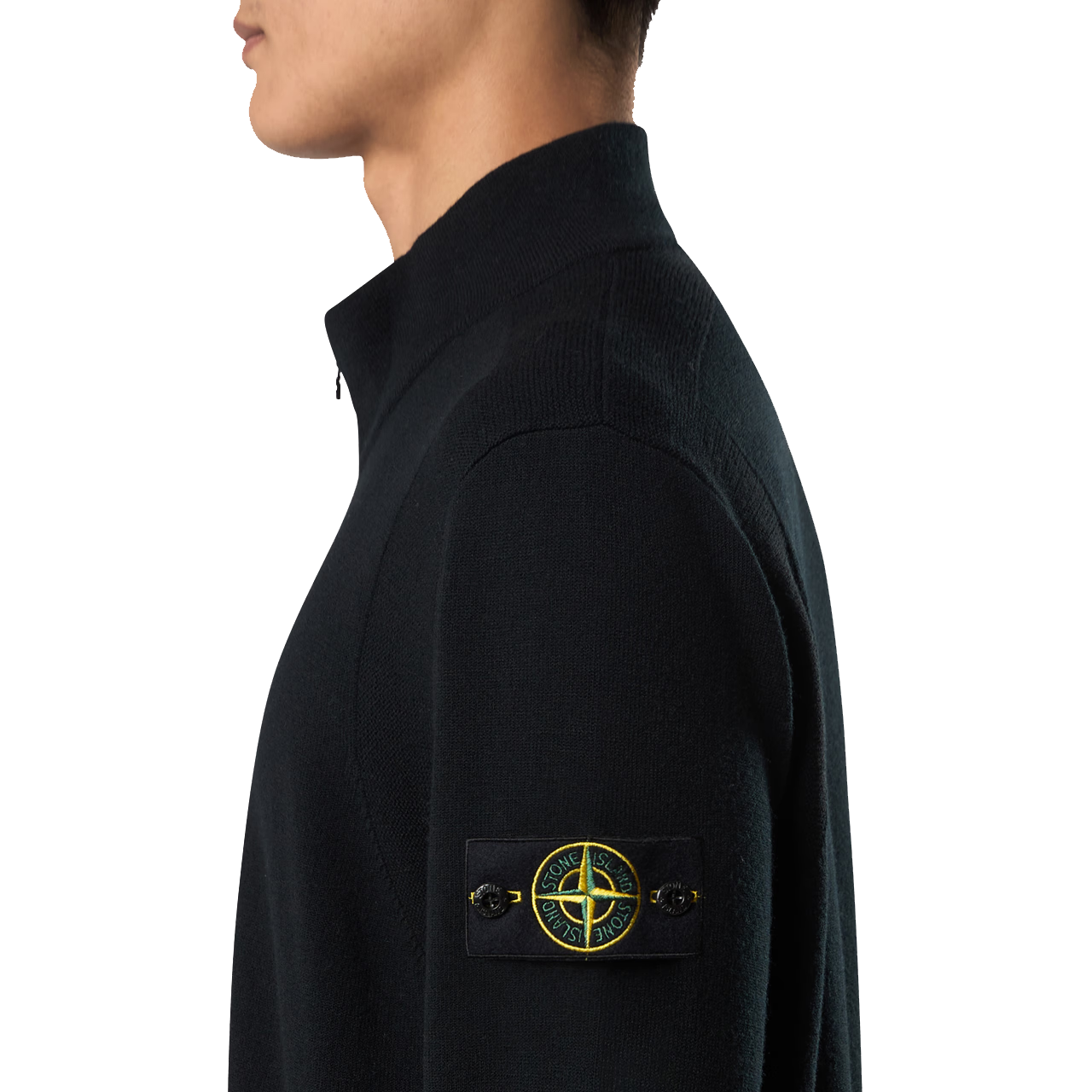Pull zippé Stone Island laine RWS noir