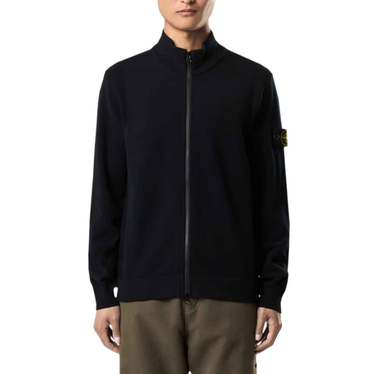 Pull zippé Stone Island laine RWS noir