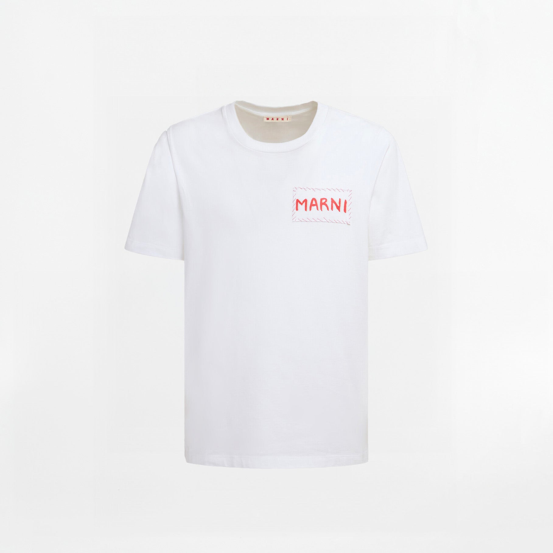 T-shirt Marni Logo Patch Blanc