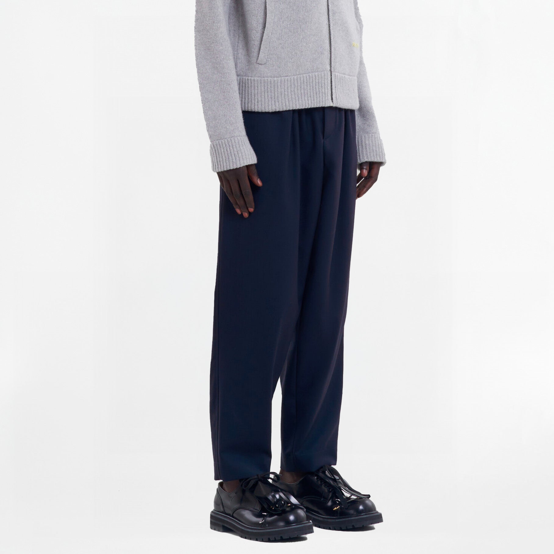 Pantalon Marni Tropical Wool Cropped Bleu Profond