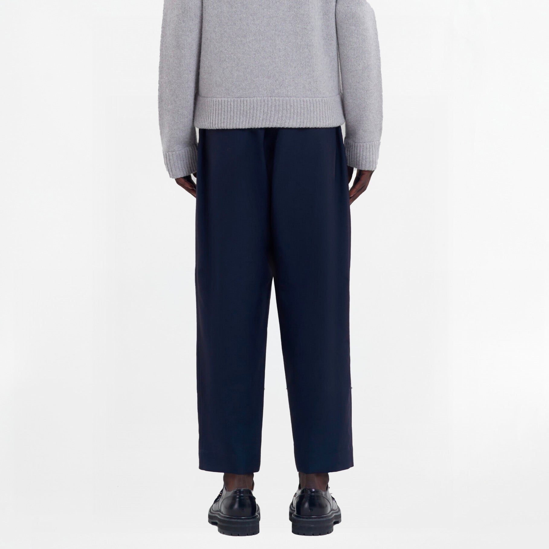 Pantalon Marni Tropical Wool Cropped Bleu Profond