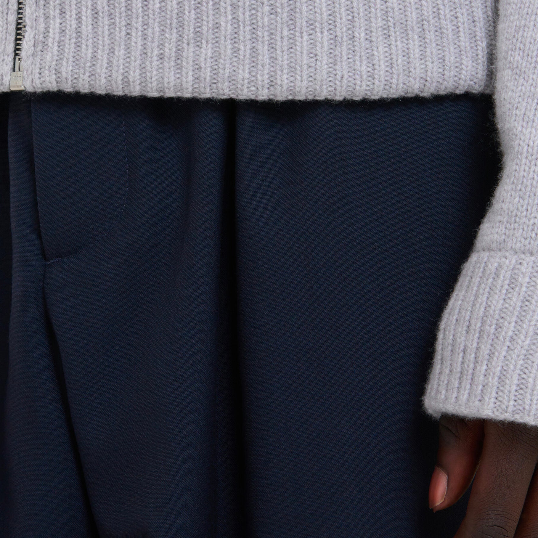 Pantalon Marni Tropical Wool Cropped Bleu Profond