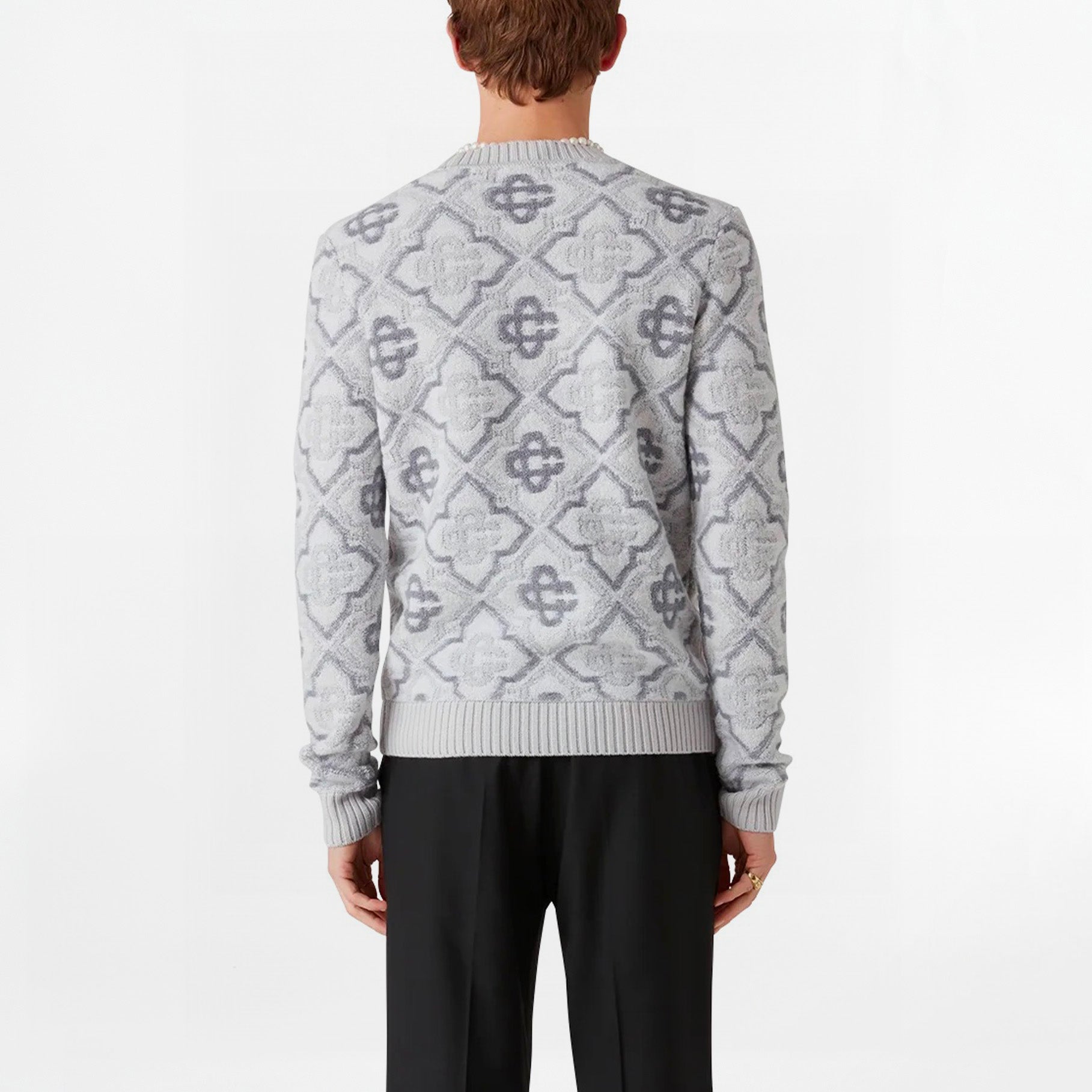 Pull Casablanca Monogram Gris/Blanc