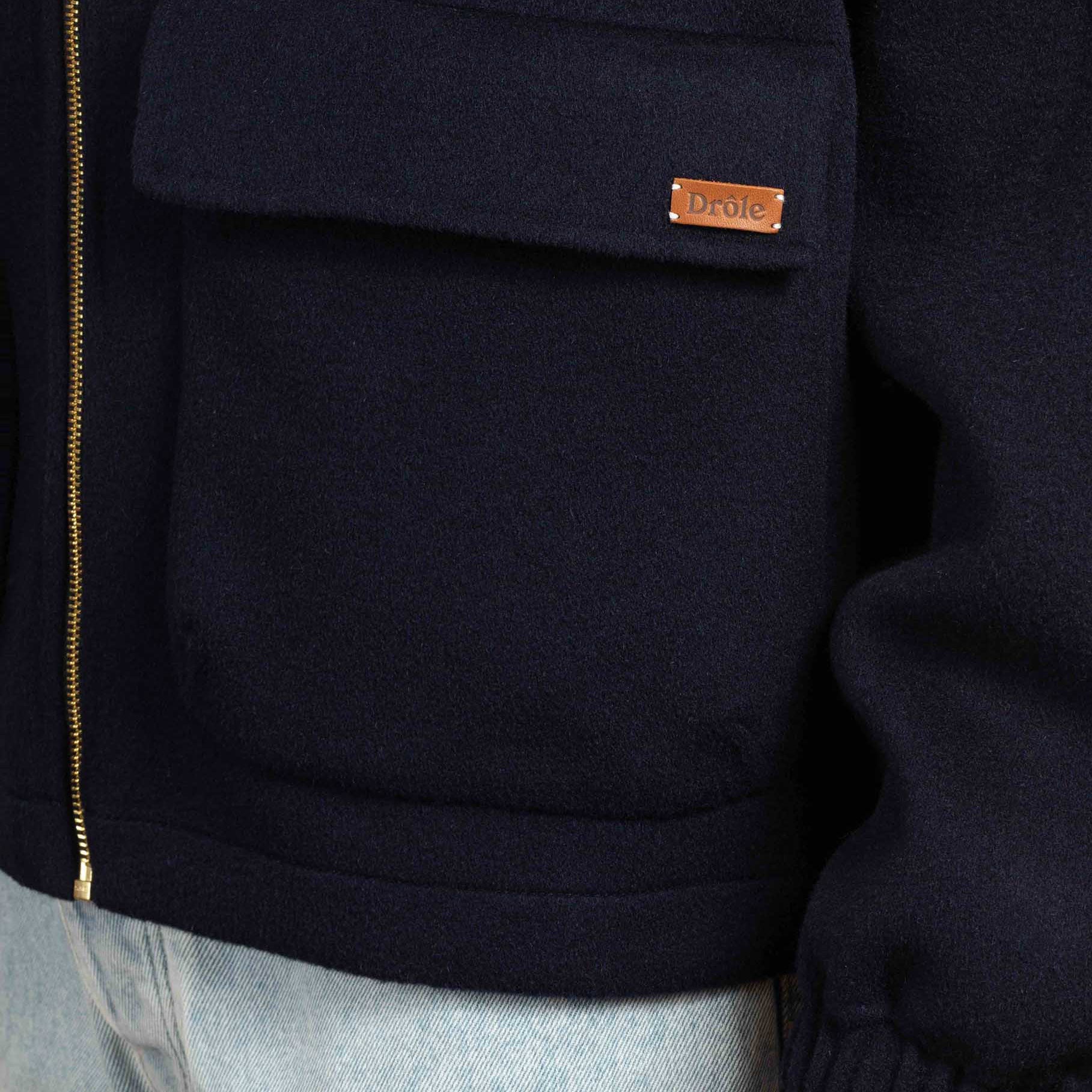 Veste Capuche Laine Drôle de Monsieur Marine