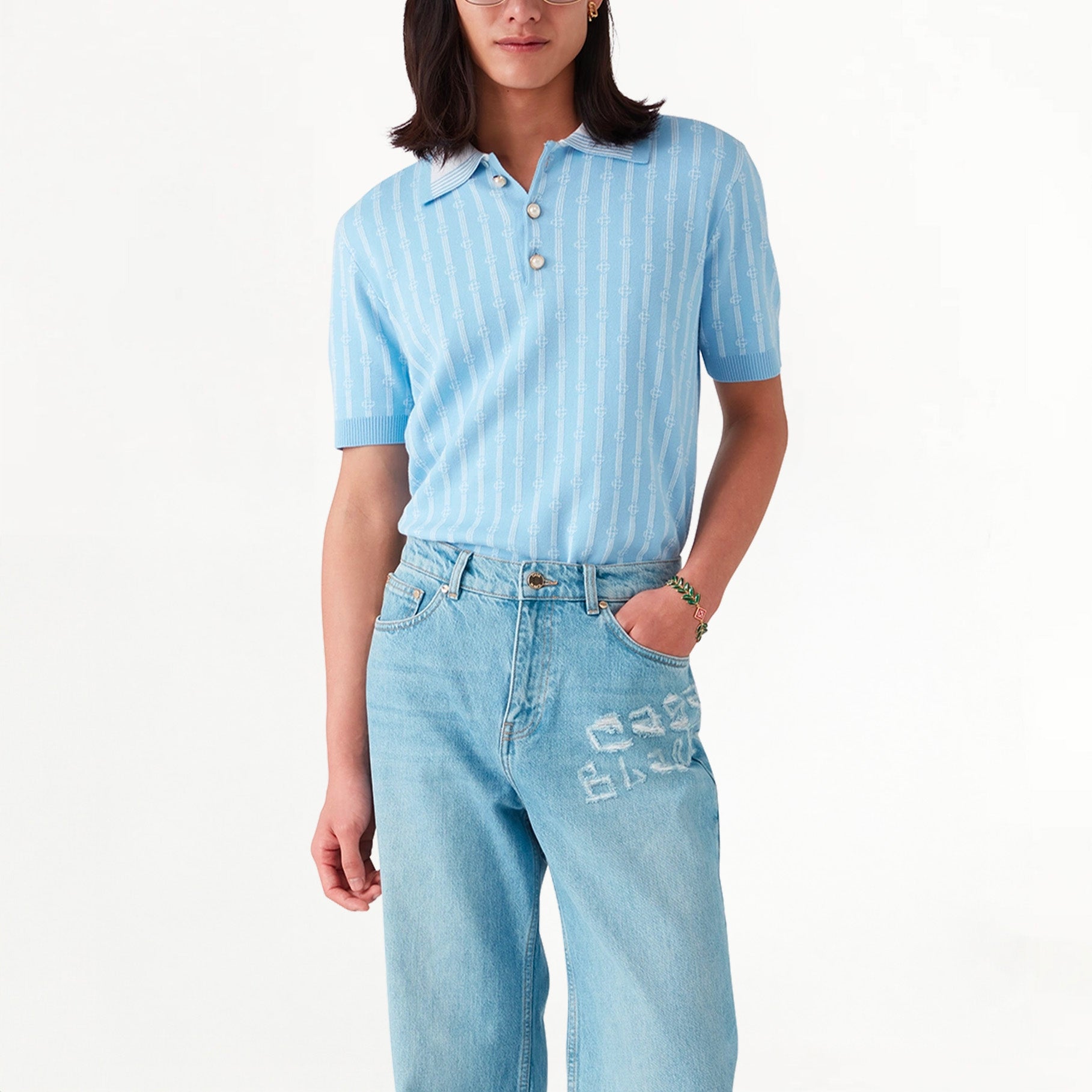 Polo Casablanca Monogram Bleu Ciel