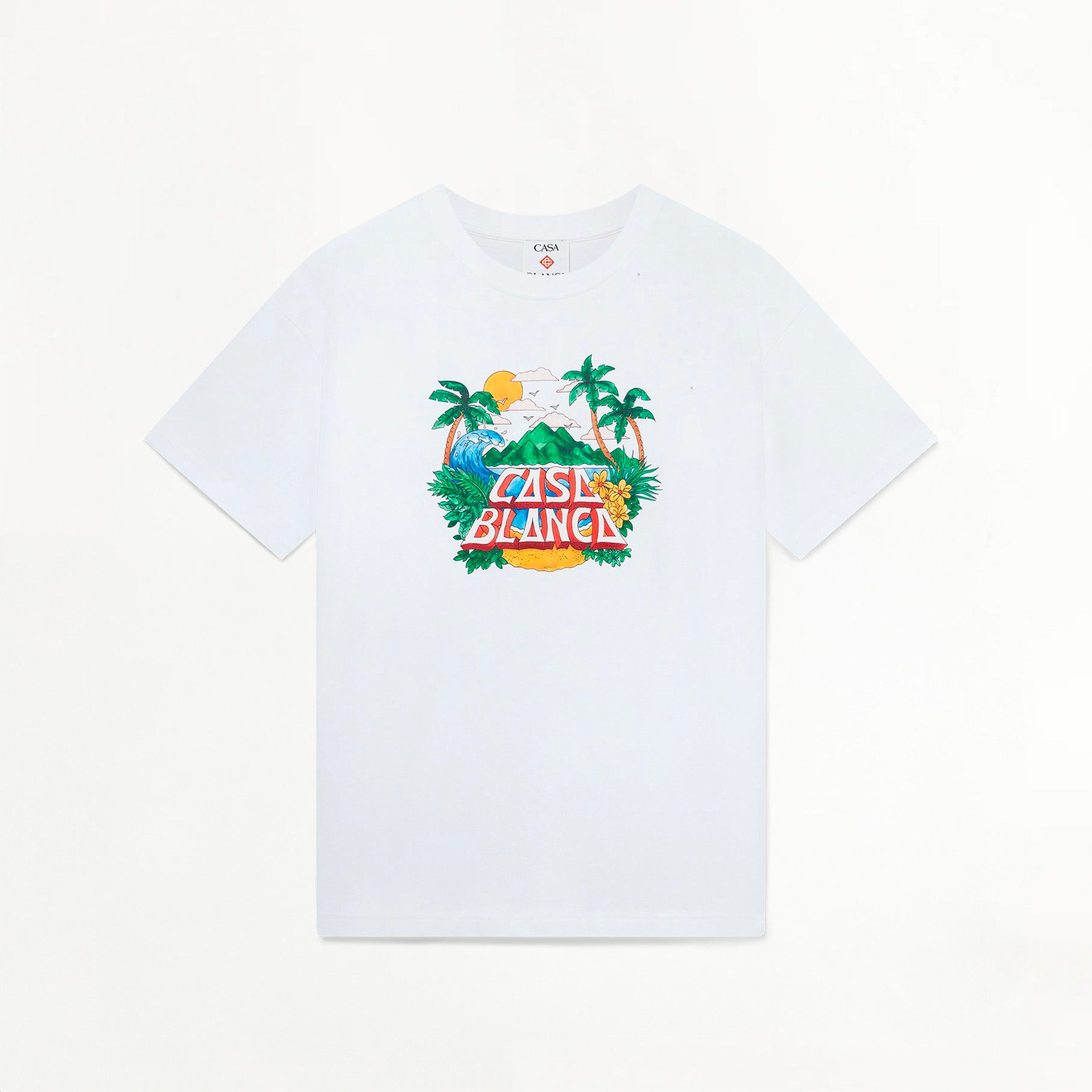 T-shirt Casablanca Casa Beach Wave Blanc