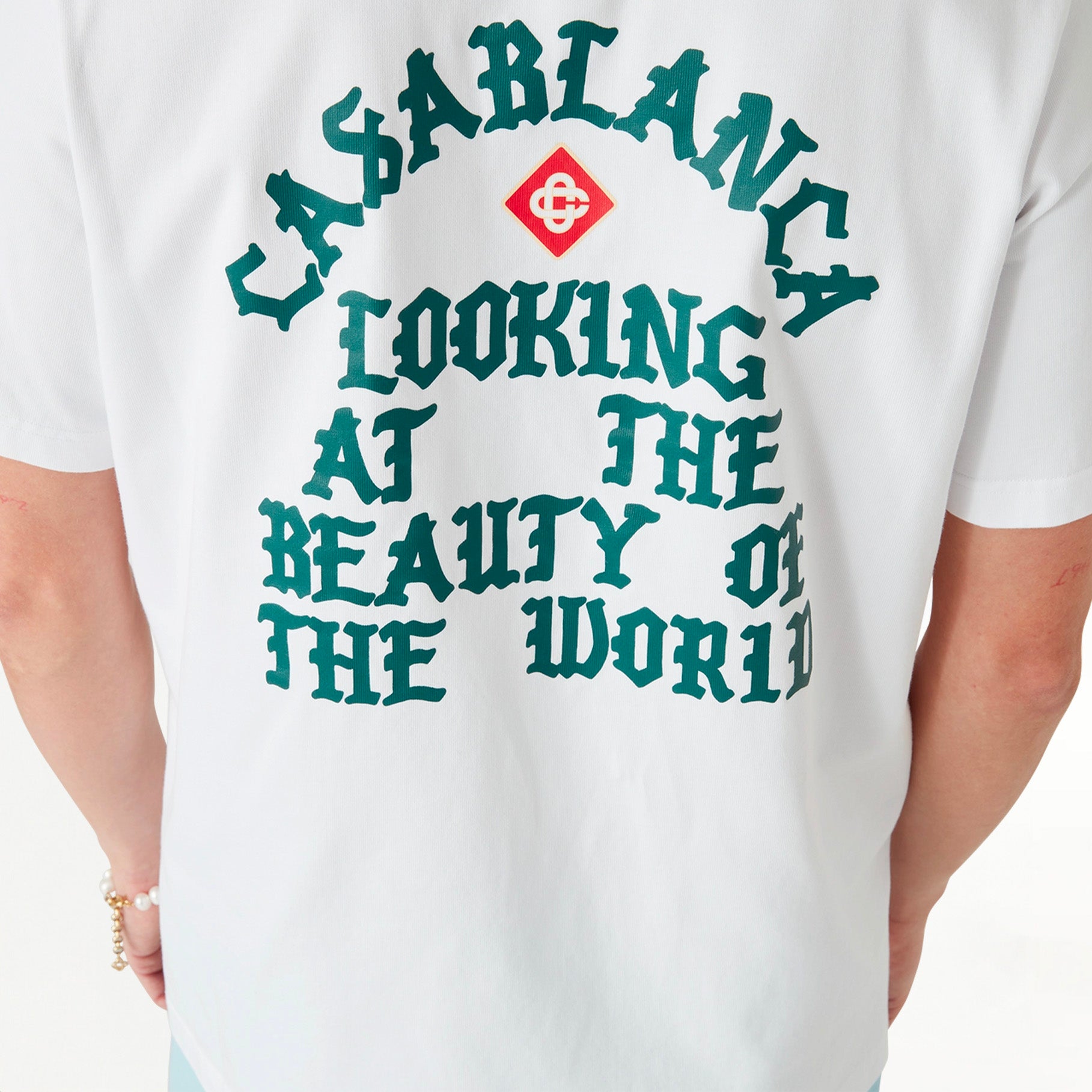 T-shirt Casablanca Beauty of The World Blanc/Vert
