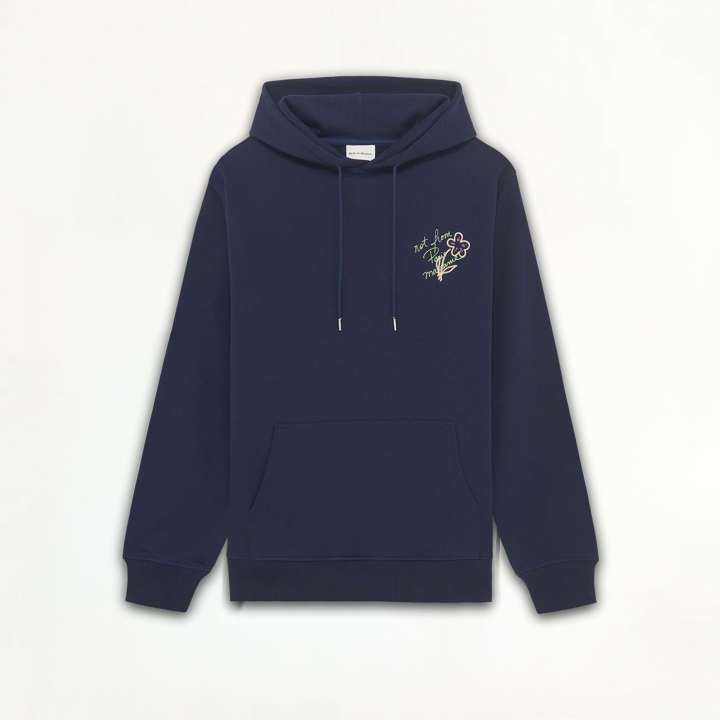 Hoodie Drôle de Monsieur Slogan Esquisse Navy