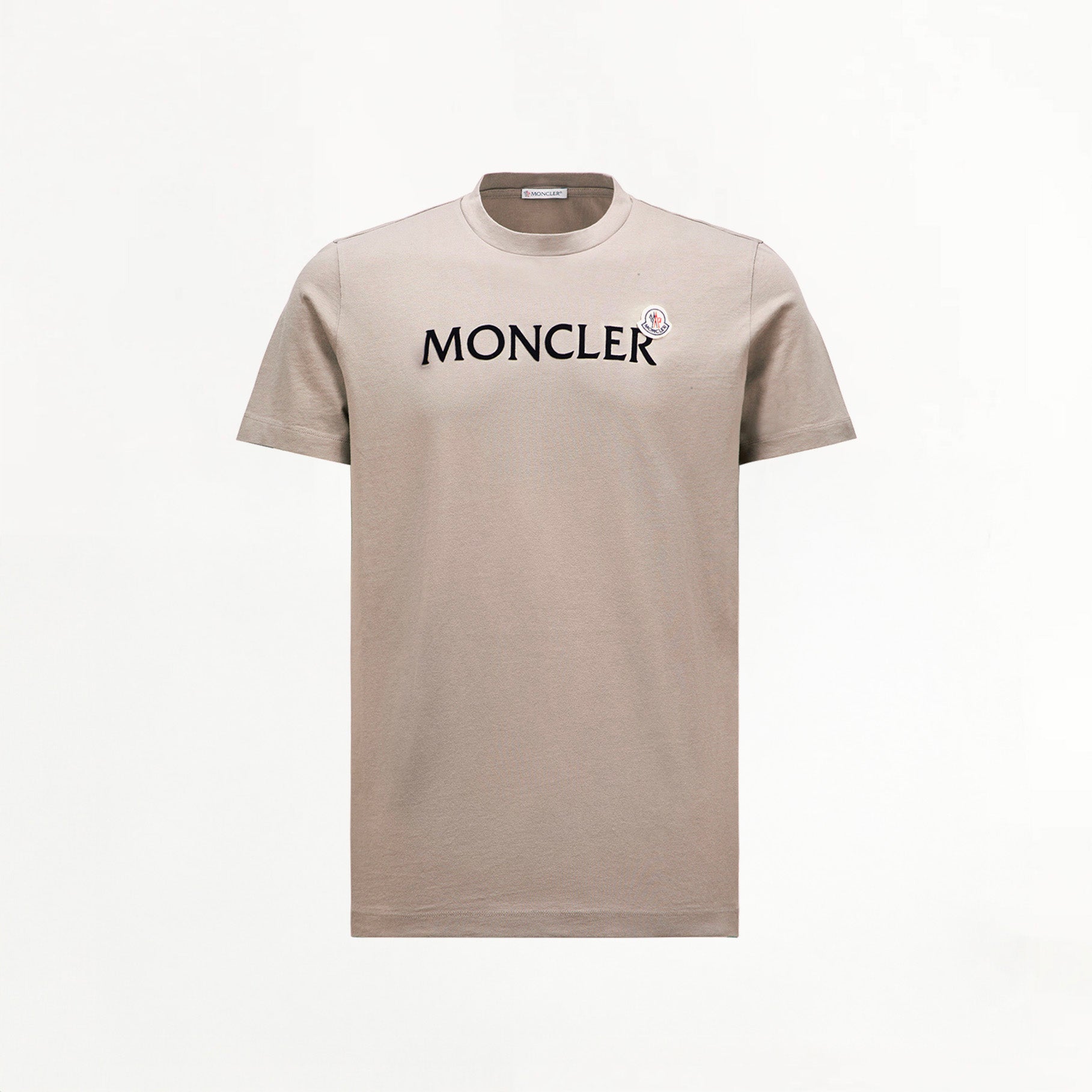 T-shirt Moncler Logo Floqué Beige