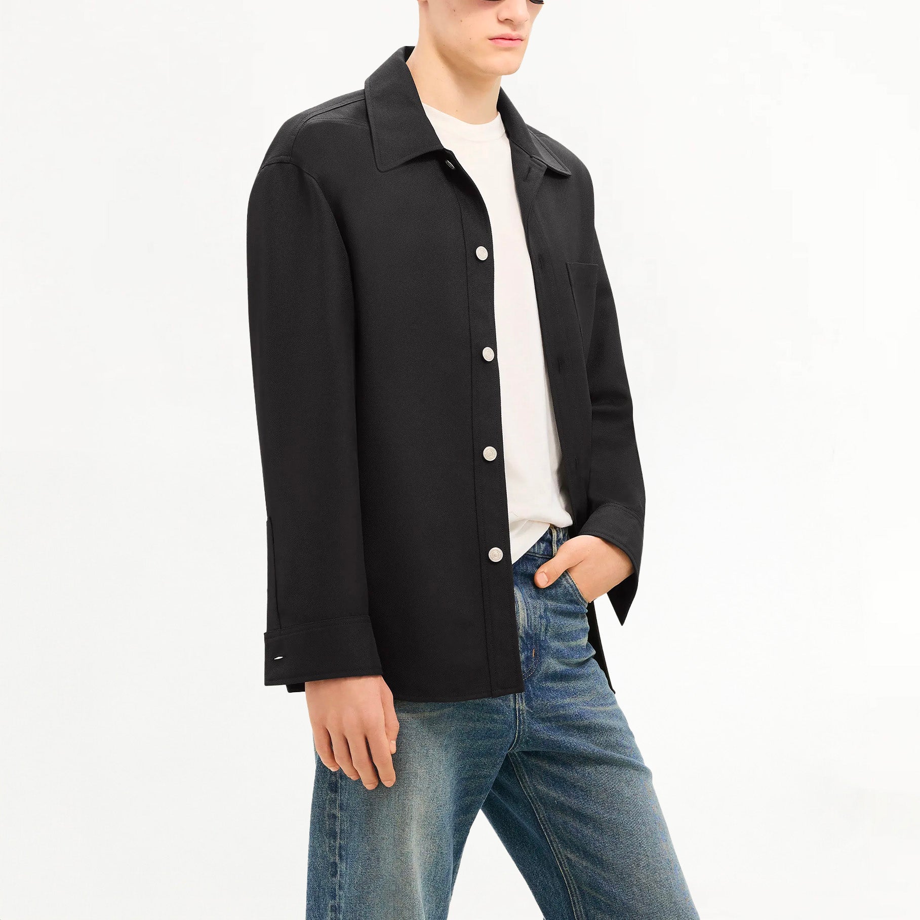 Courreges Retro Twill Oversized Shirt Black