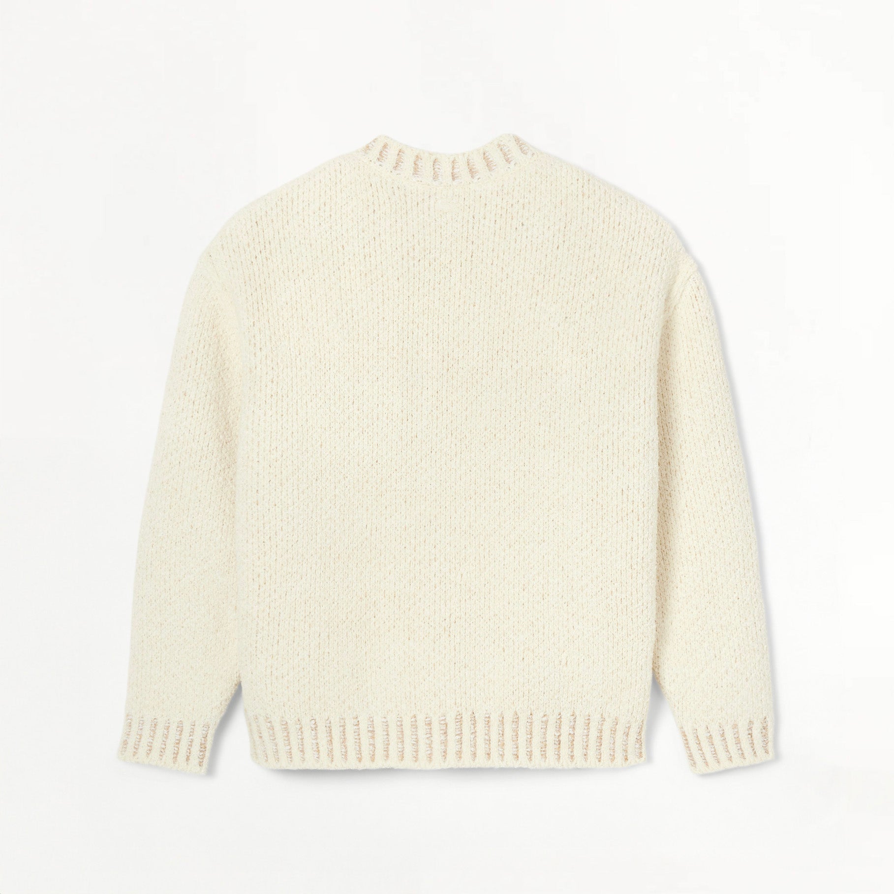 Lacoste Men's Fashion Show Jacquard Crocodile Ecru Sweater