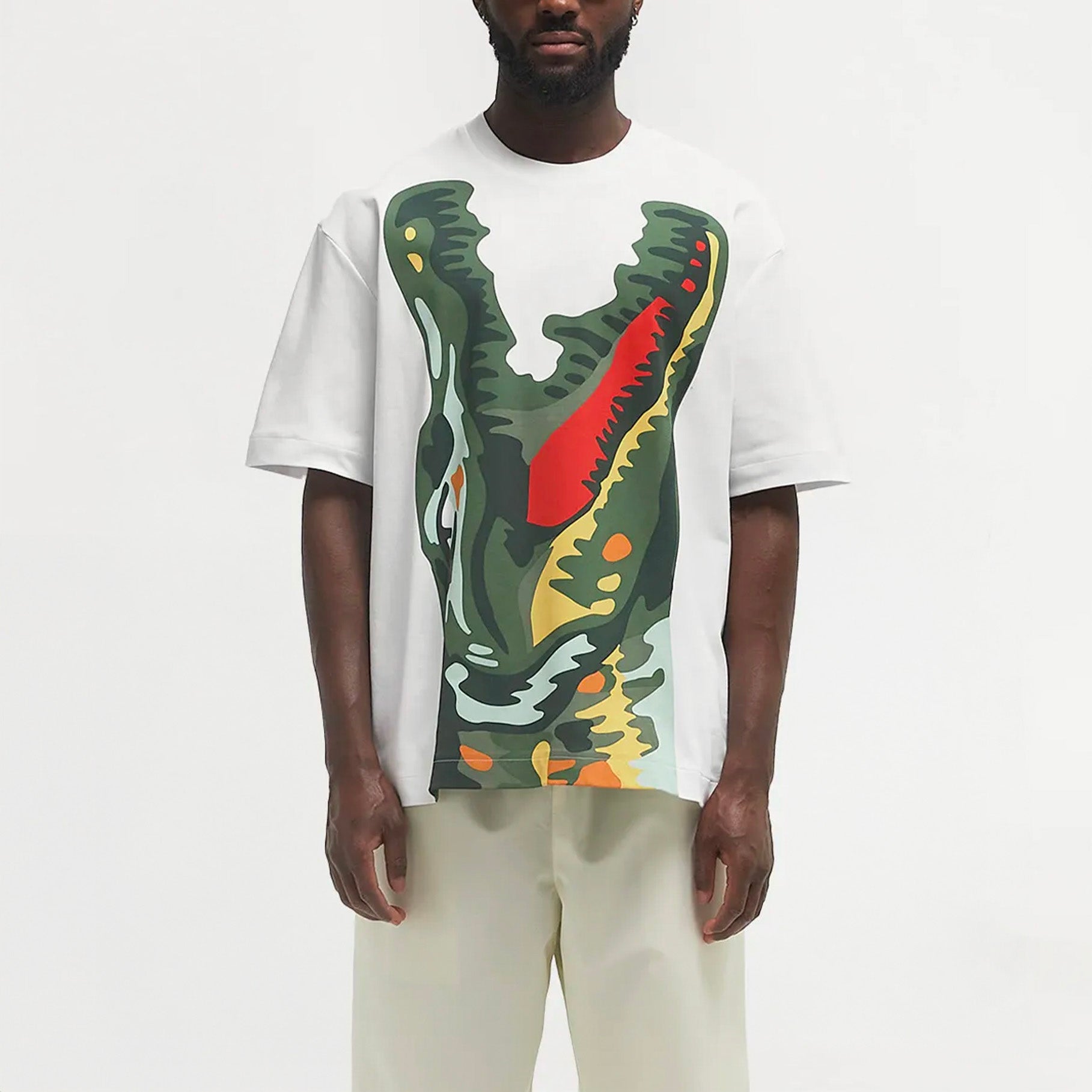 T-shirt Homme Lacoste Lafayette Crocodile Blanc