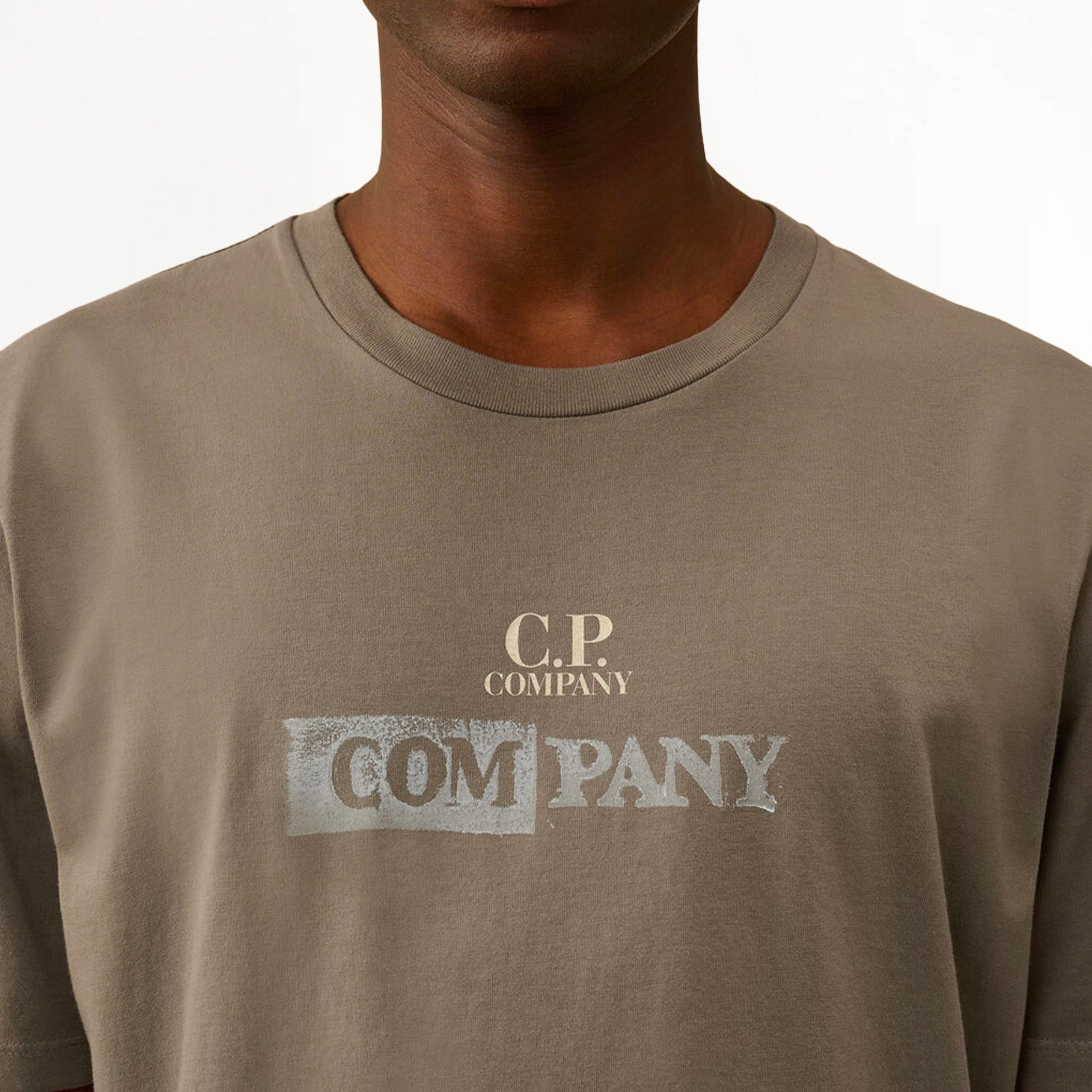 T-shirt C.P Company 24/1 Jersey Logo Smoked Pearl