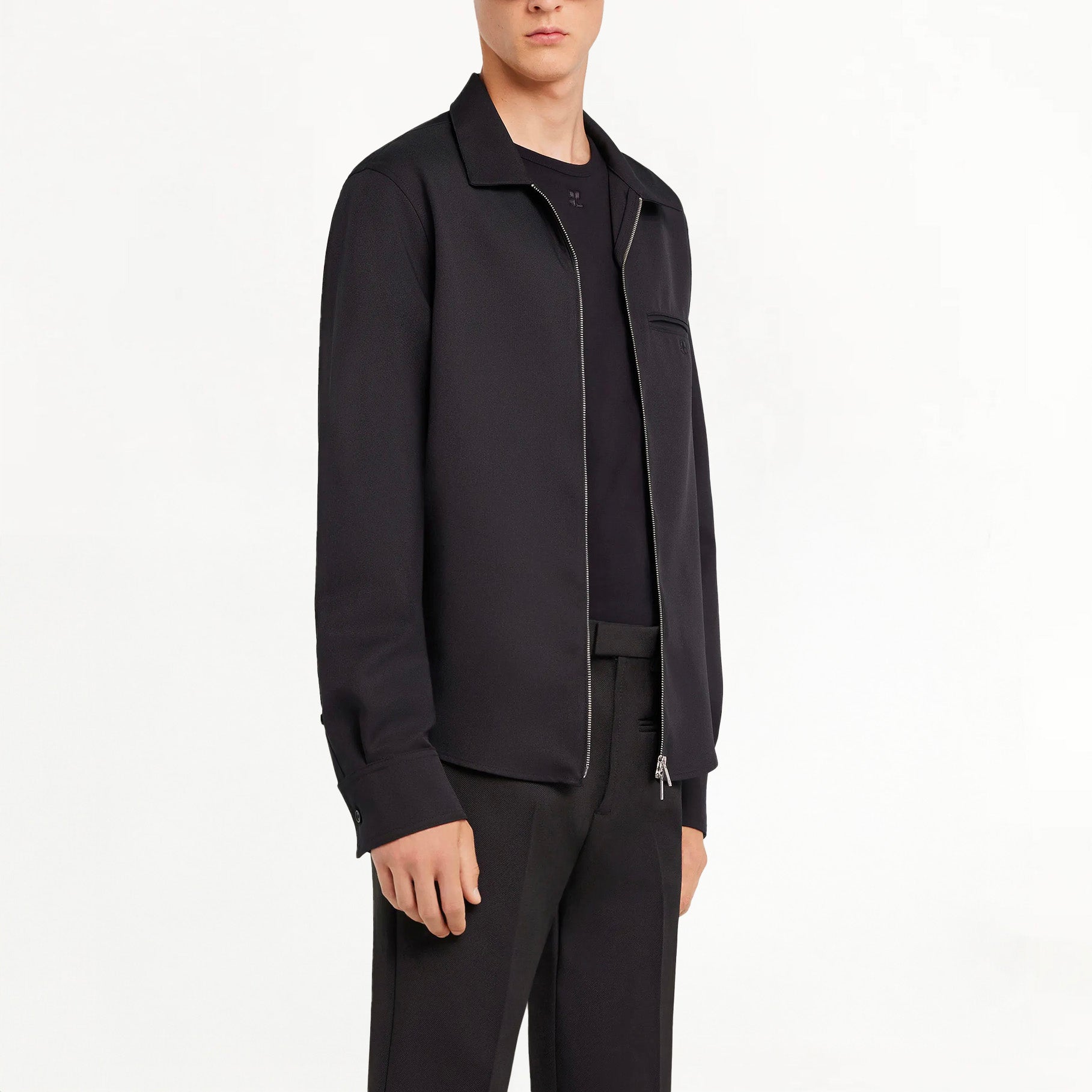 Chemise Homme Courrèges Zippée Twill Noir