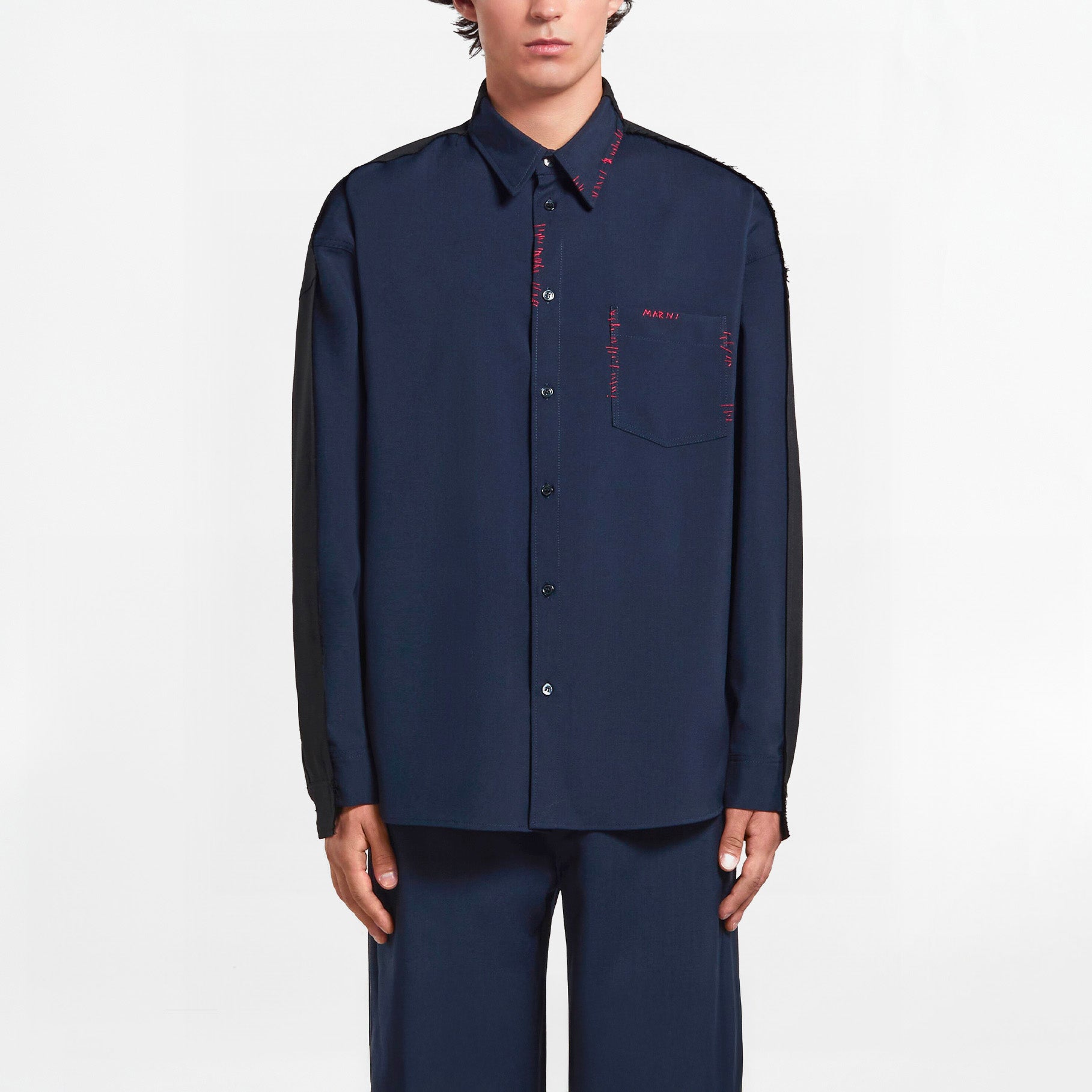 Chemise Marni Tropical Wool Bleu Profond