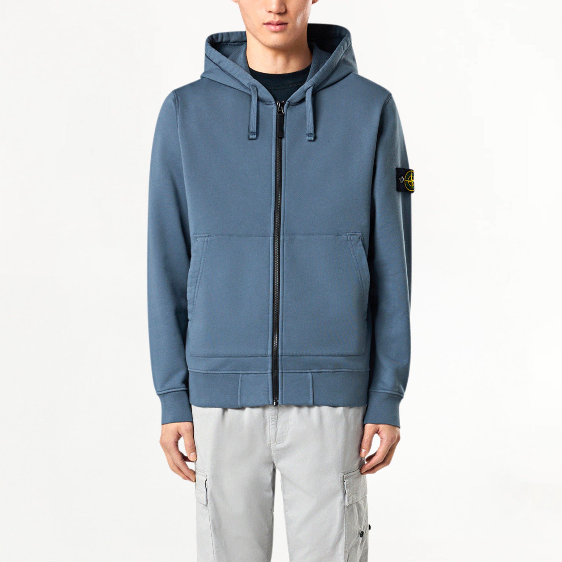 Sweat-shirt Zippé Stone Island Organic Cotton Fleece 6100042 Dark Blue