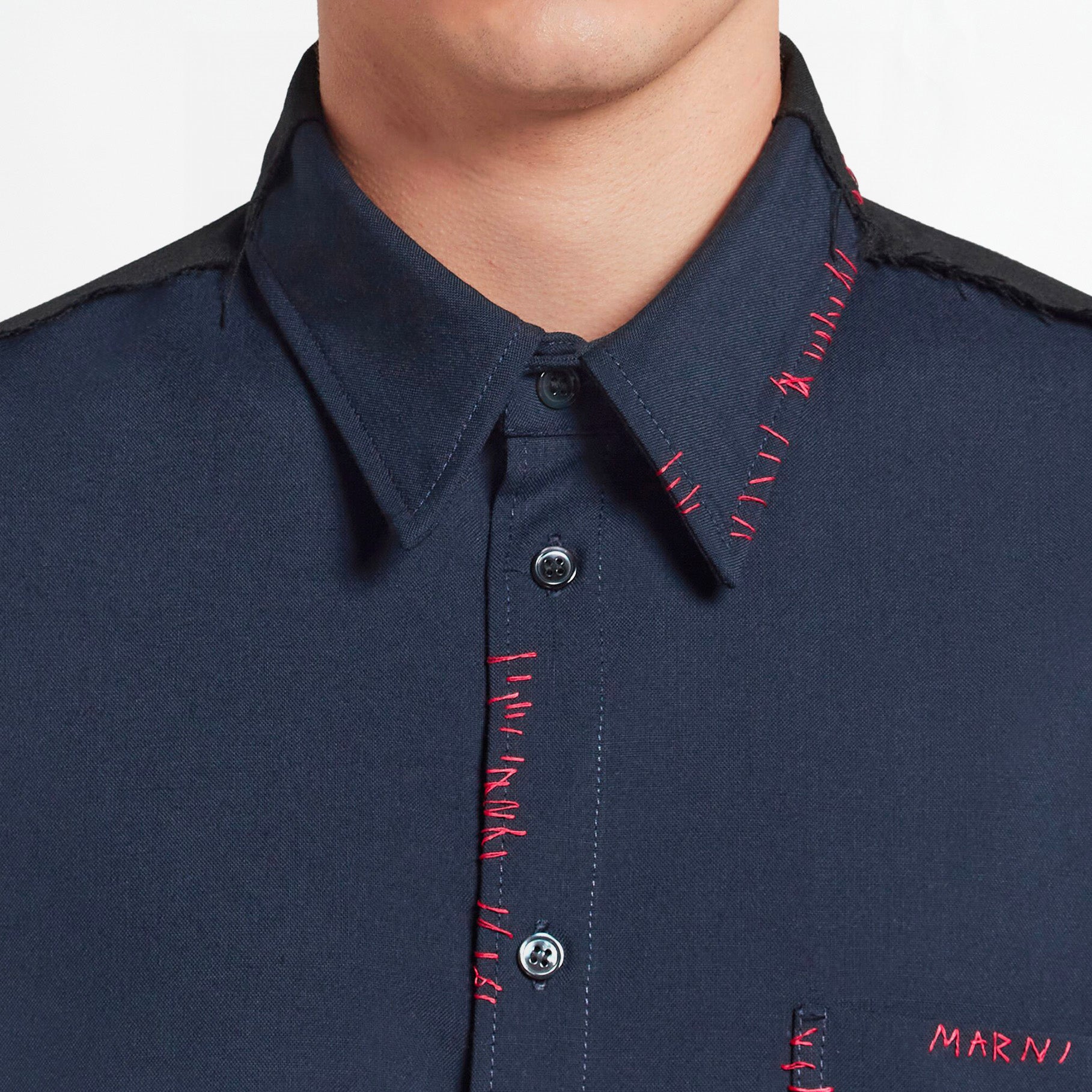 Chemise Marni Tropical Wool Bleu Profond