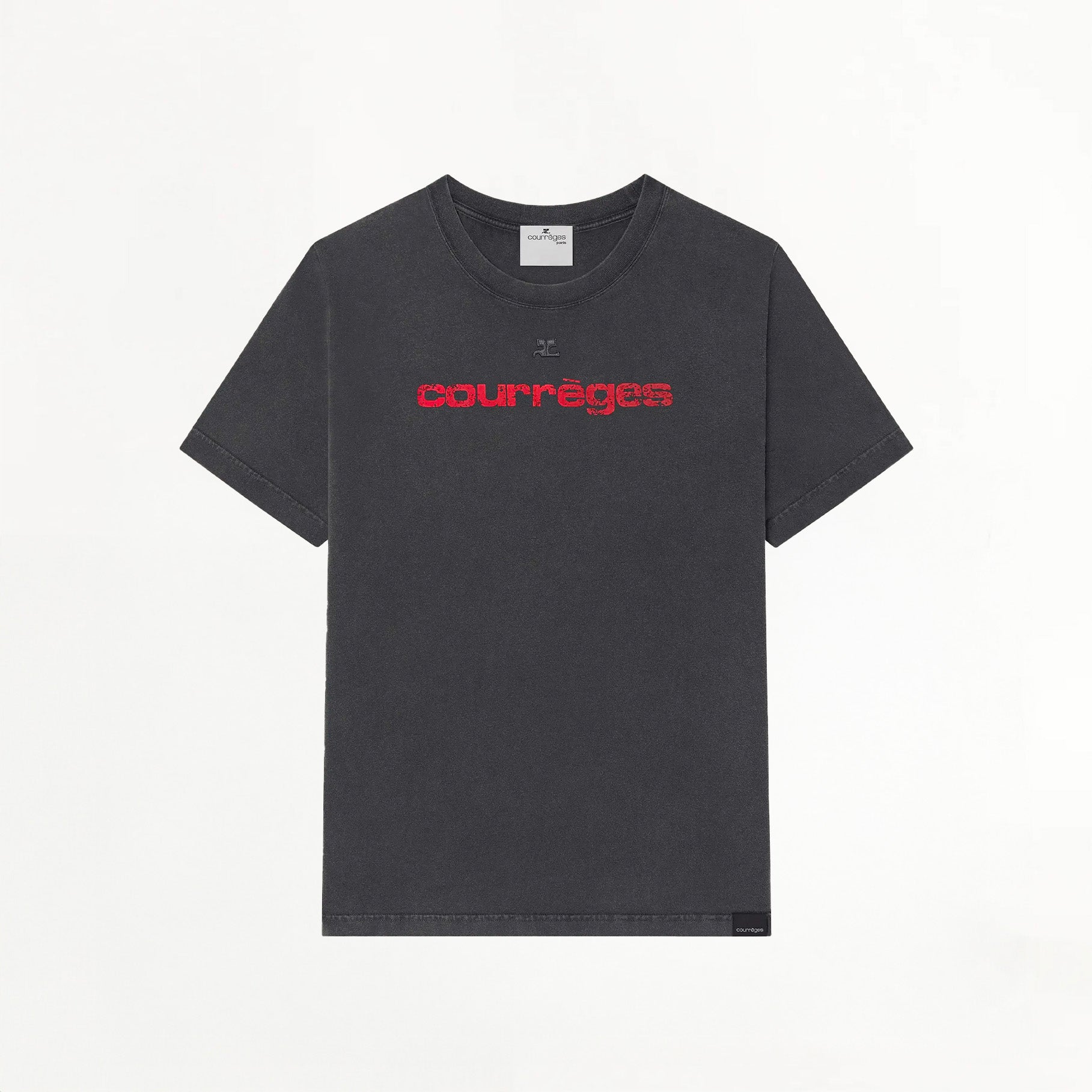 T-shirt Homme Courrèges AC Logo Rouge Stone Noir