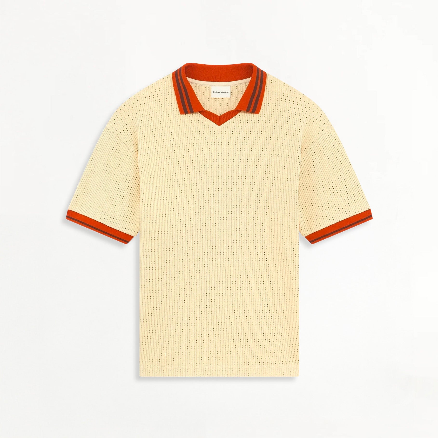 Polo Homme Drôle de Monsieur Ajouré Beige