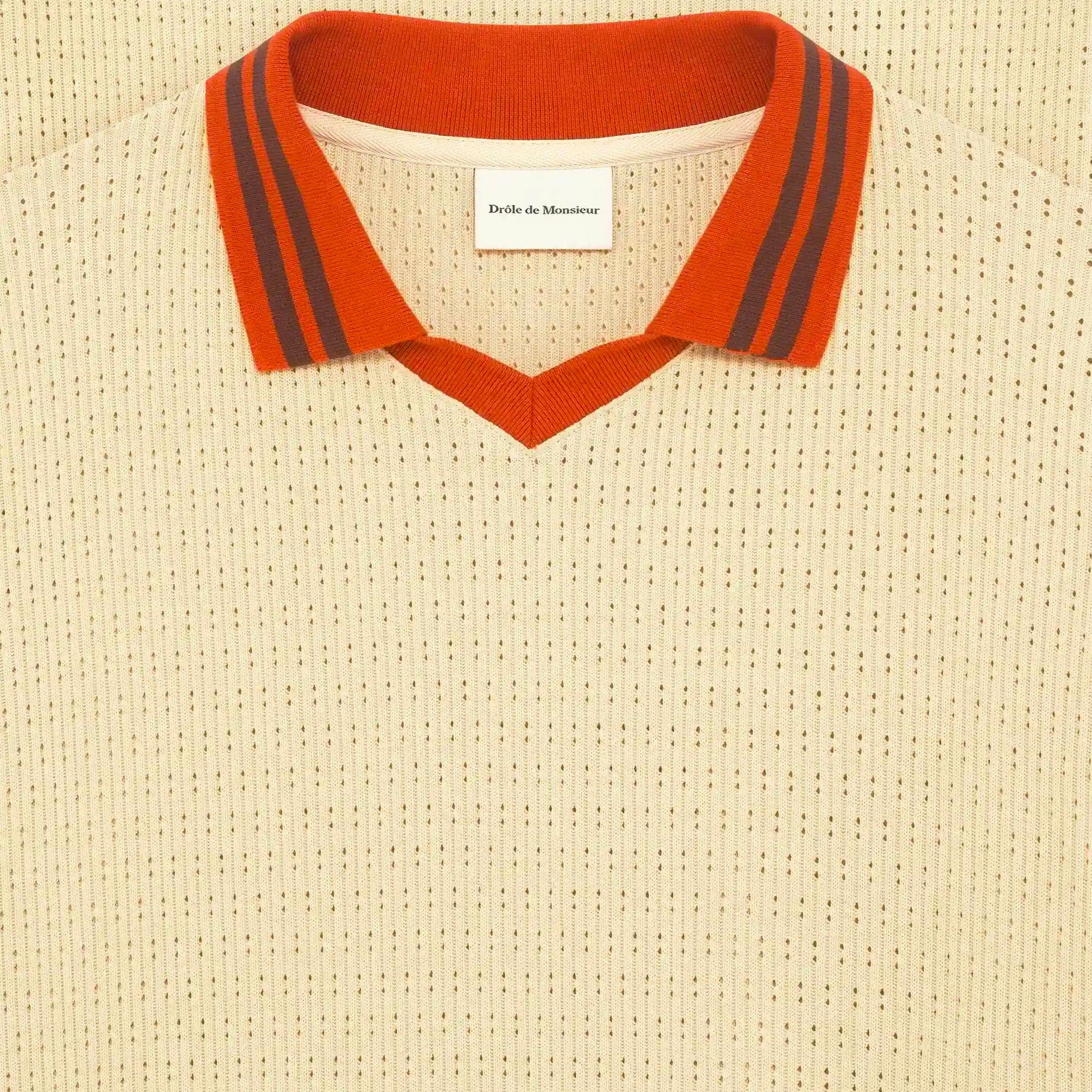 Polo Homme Drôle de Monsieur Ajouré Beige