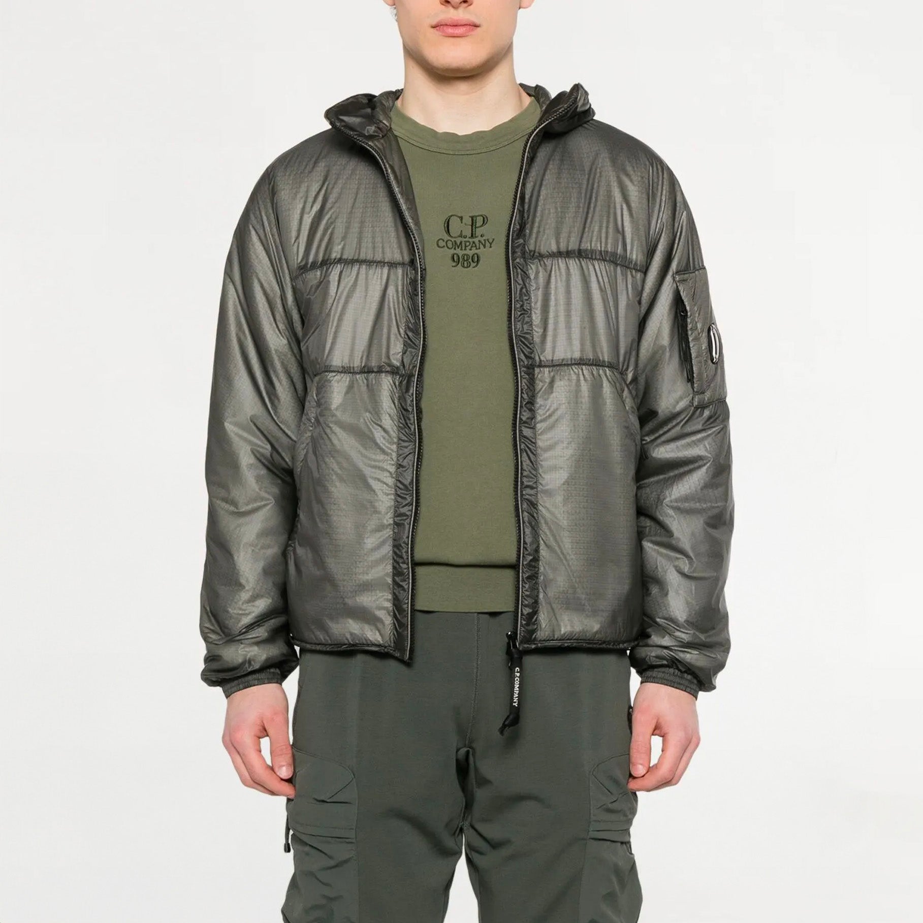 Veste C.P. Company Nada Shell Primaloft® Hooded Jacket Smoked Pearl