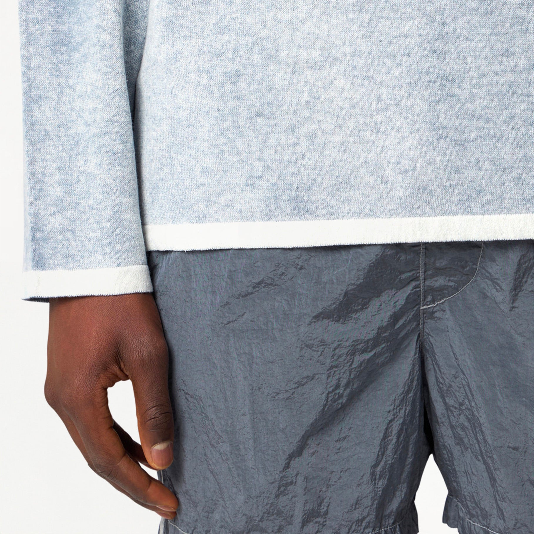 Pull Stone Island Raw Hand Light Organic Cotton 5100030 Bleu Avio