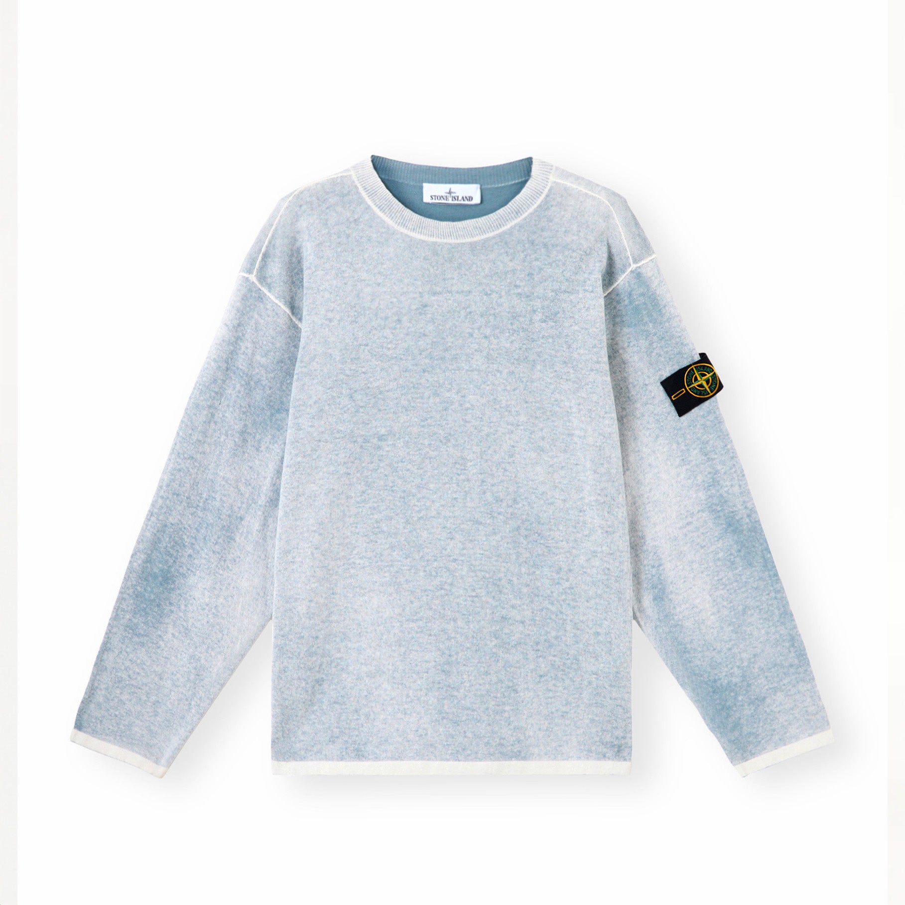 Pull Stone Island Raw Hand Light Organic Cotton 5100030 Bleu Avio