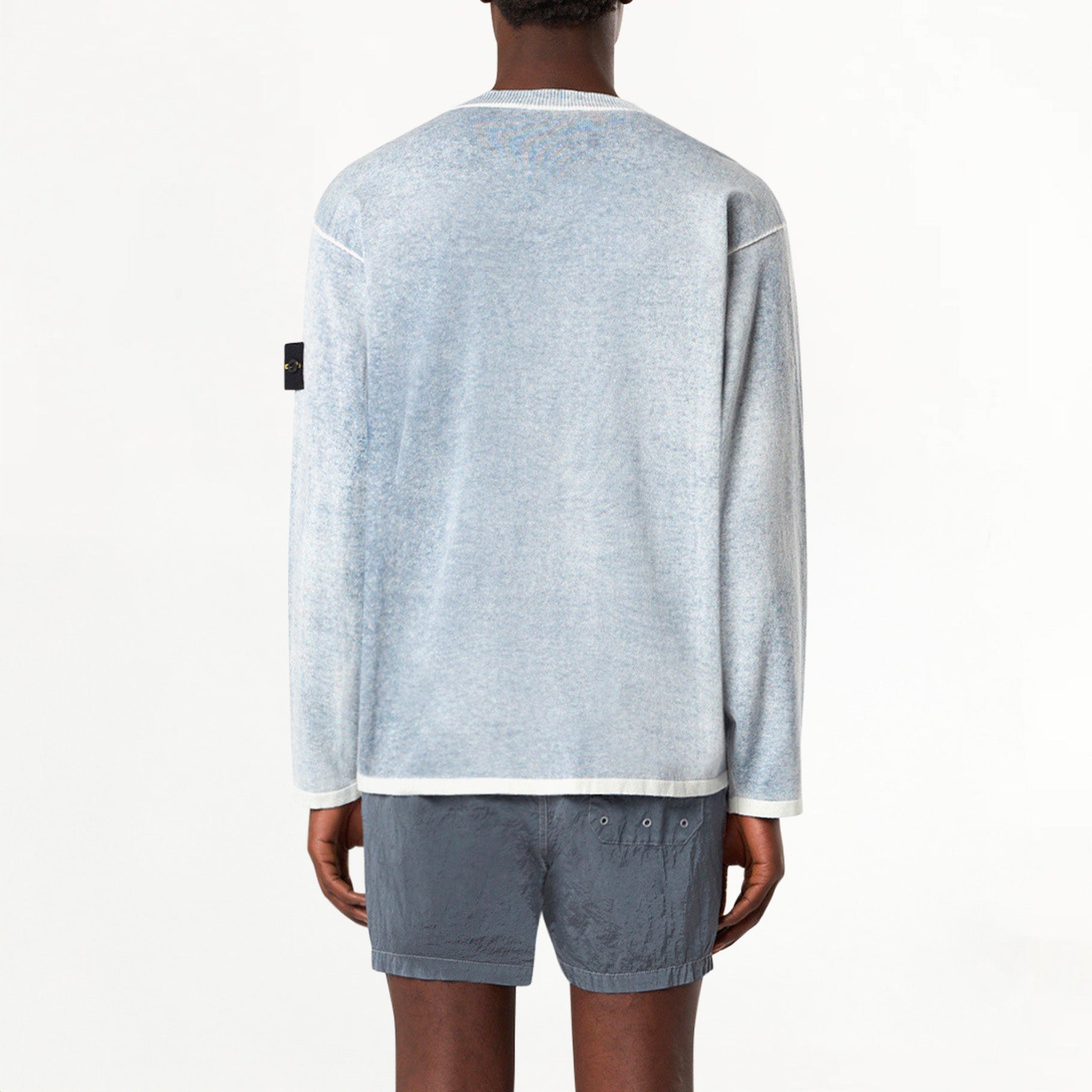 Pull Stone Island Raw Hand Light Organic Cotton 5100030 Bleu Avio