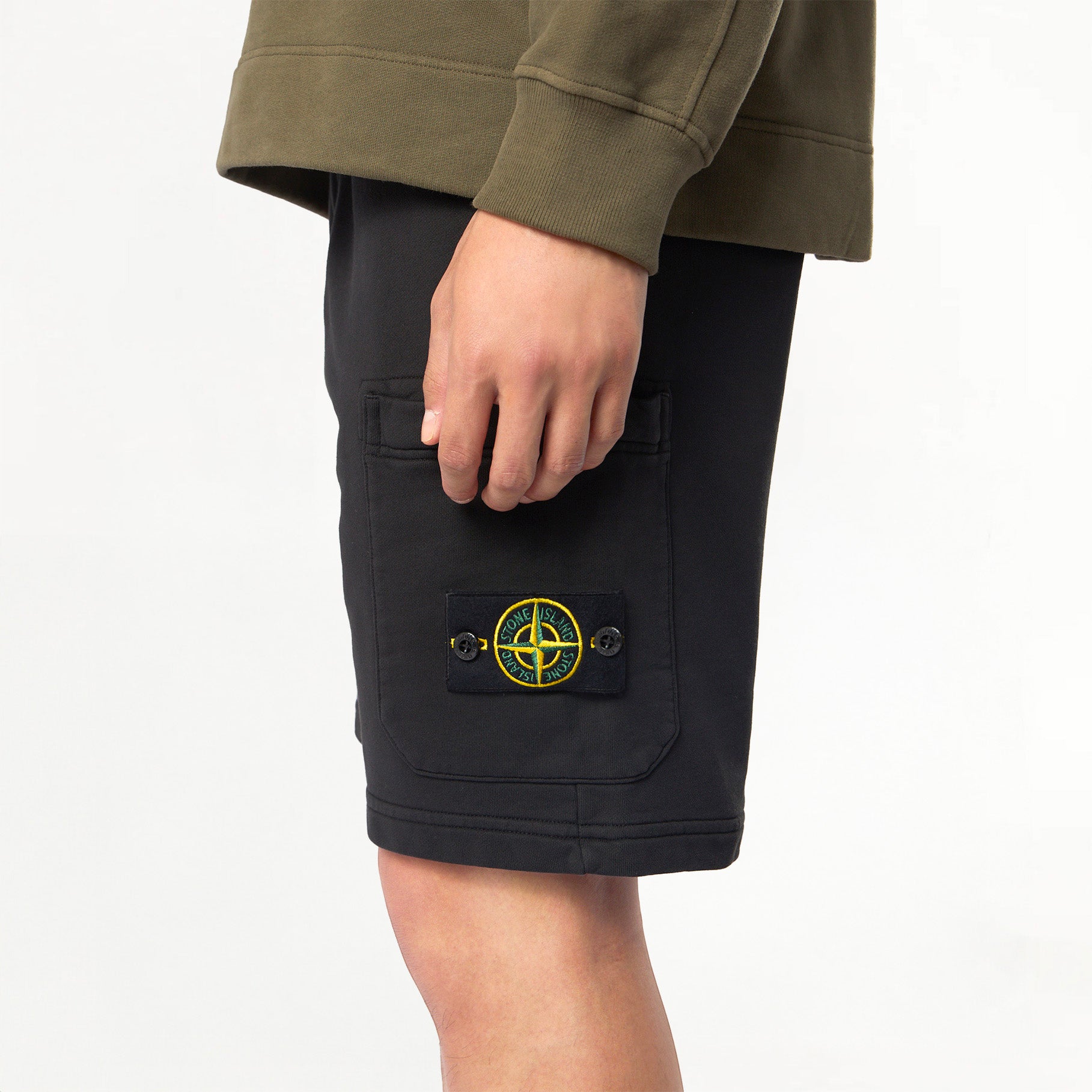 Short Cargo Stone Island Cotton Fleece 6200012 Noir
