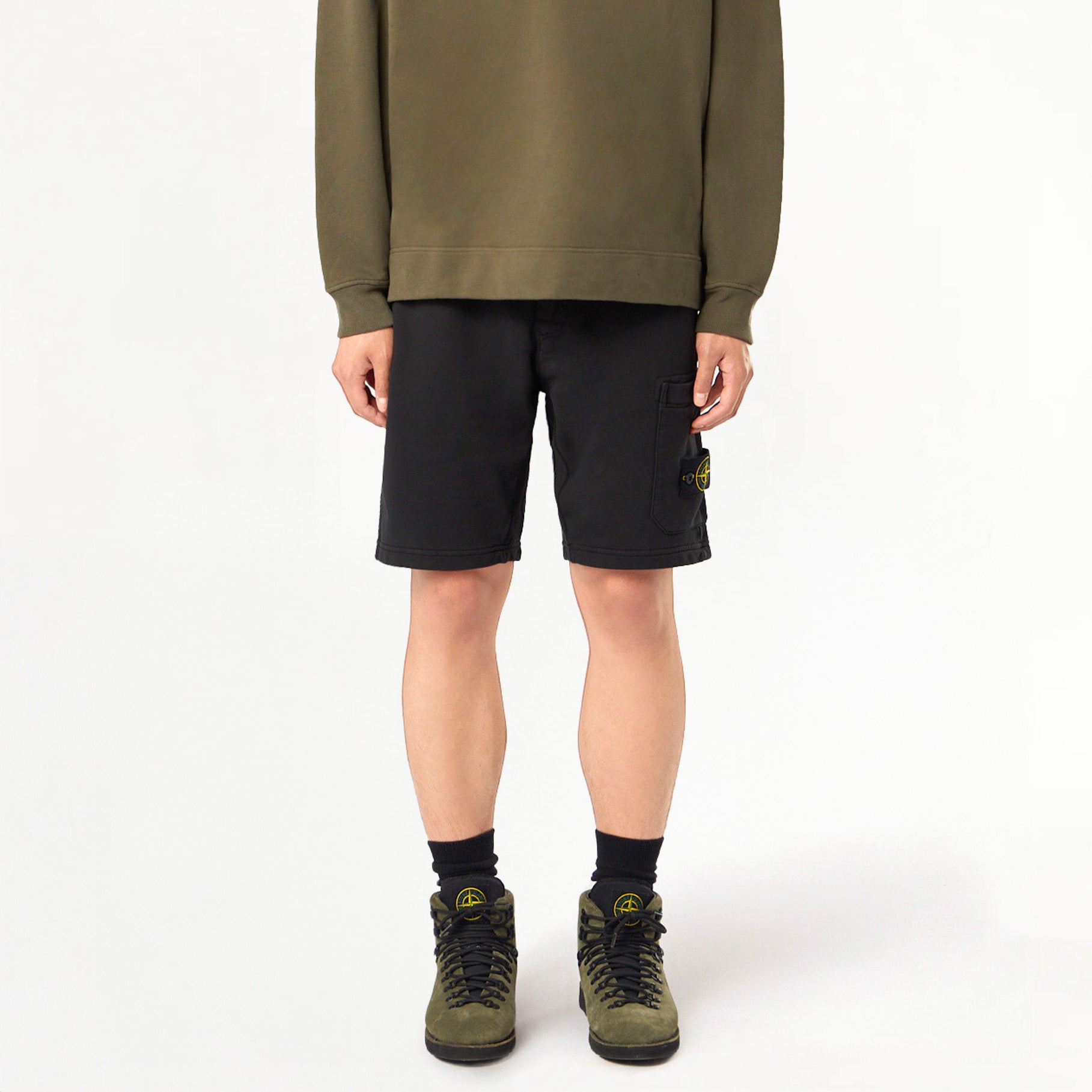 Short Cargo Stone Island Cotton Fleece 6200012 Noir